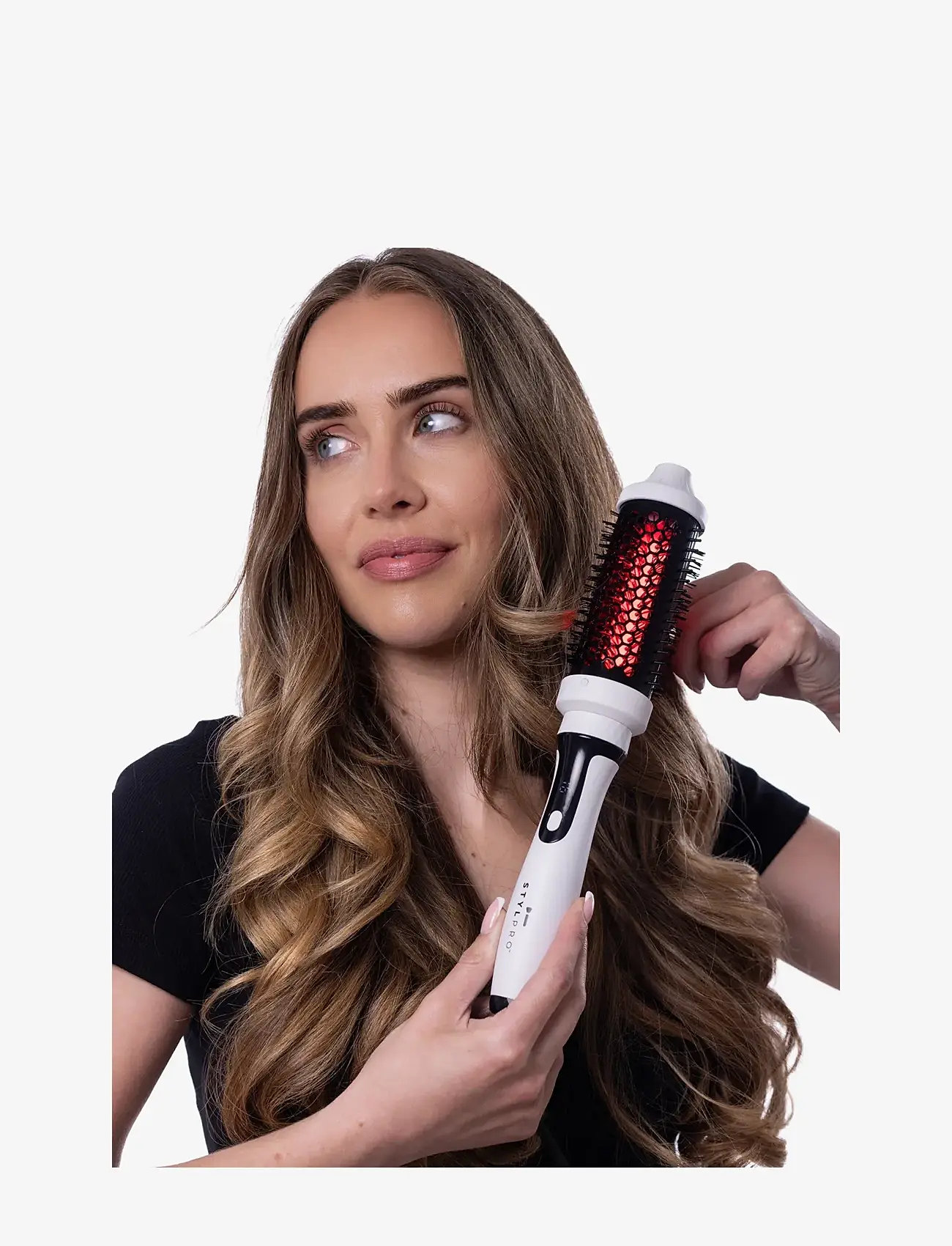 Stylpro - STYLPRO Near-Infrared Heated Hairbrush - stylingbørster - white - 3