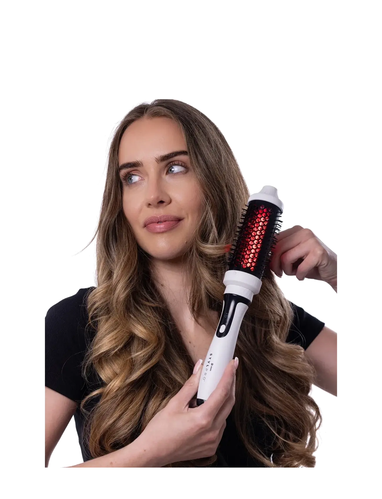 Stylpro - STYLPRO Near-Infrared Heated Hairbrush - stylingbørster - white - 3