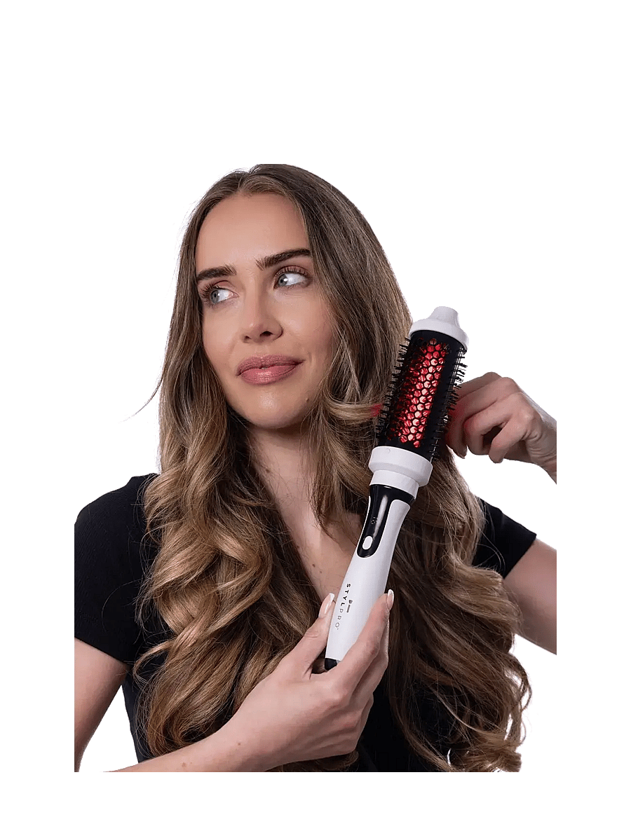 Stylpro - STYLPRO Near-Infrared Heated Hairbrush - stylingborste - white - 3