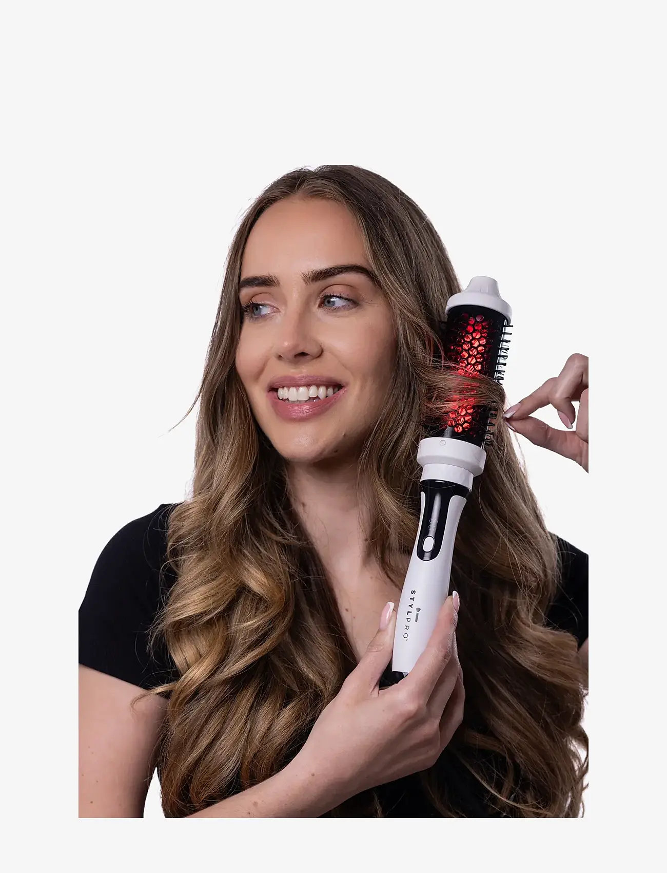 Stylpro - STYLPRO Near-Infrared Heated Hairbrush - stylingbørster - white - 4