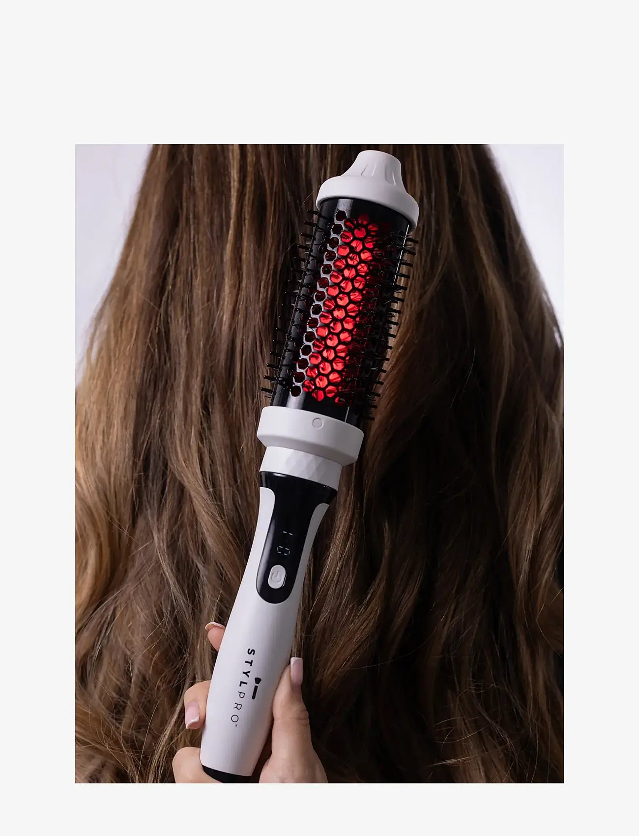 Stylpro - STYLPRO Near-Infrared Heated Hairbrush - stylingbørster - white - 5