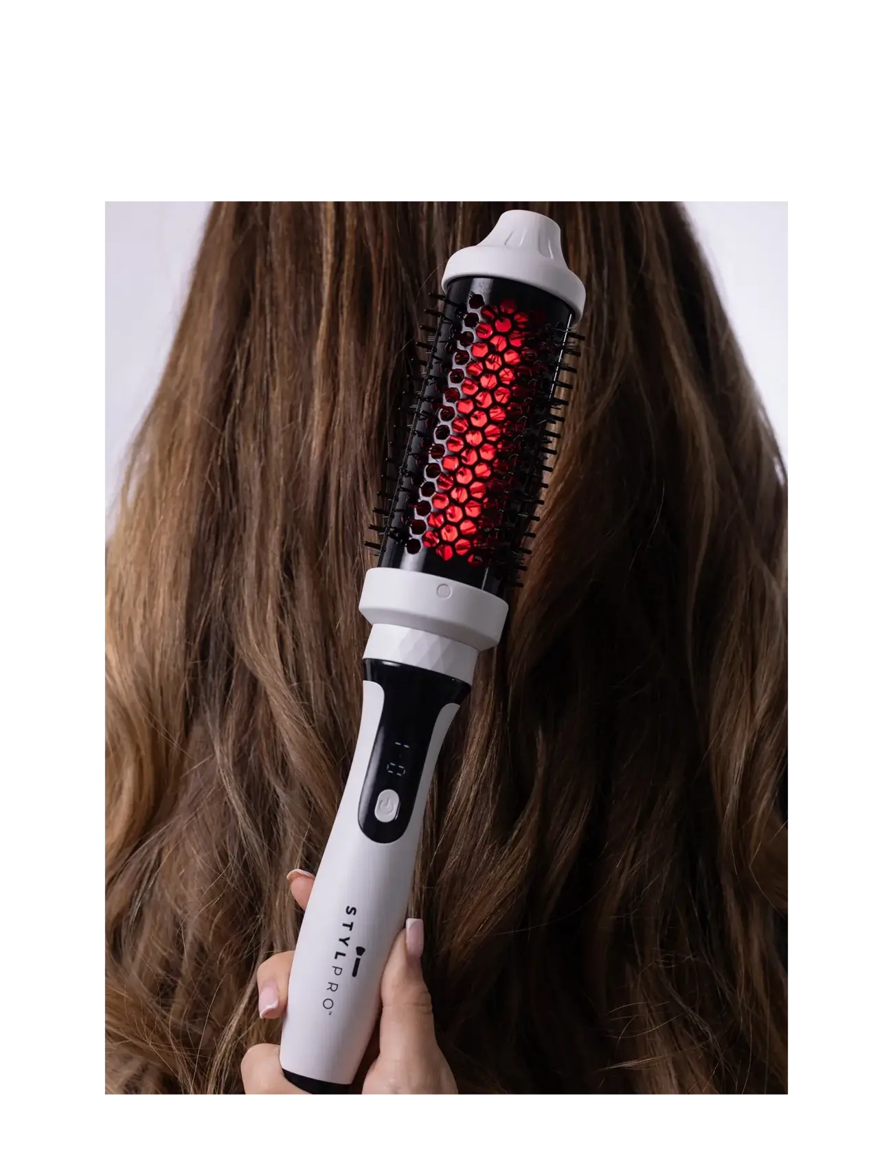 Stylpro - STYLPRO Near-Infrared Heated Hairbrush - stylingbørster - white - 5