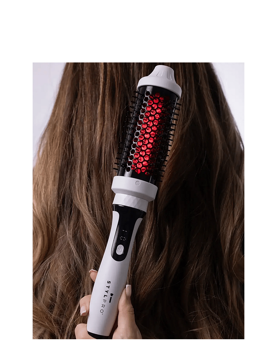 Stylpro - STYLPRO Near-Infrared Heated Hairbrush - stylingborste - white - 5