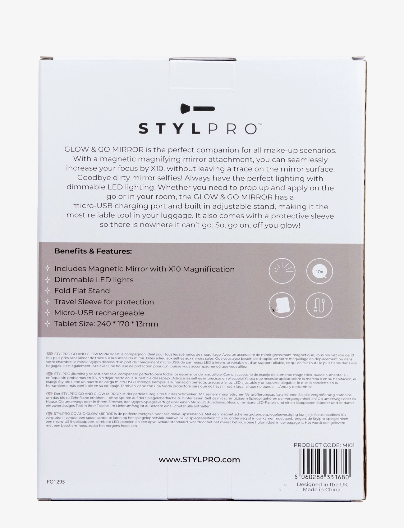 Stylpro - Stylpro Glow & Go Mirror - beauty tech - pink - 2