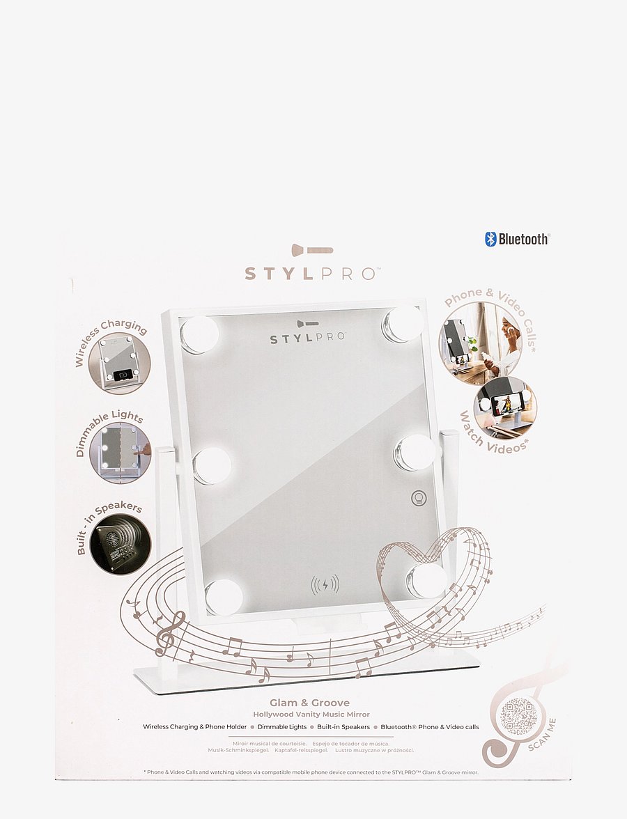 Stylpro - Stylpro Glam and Groove Hollywood Vanity Music Mirror - vannitoapeeglid - white - 2