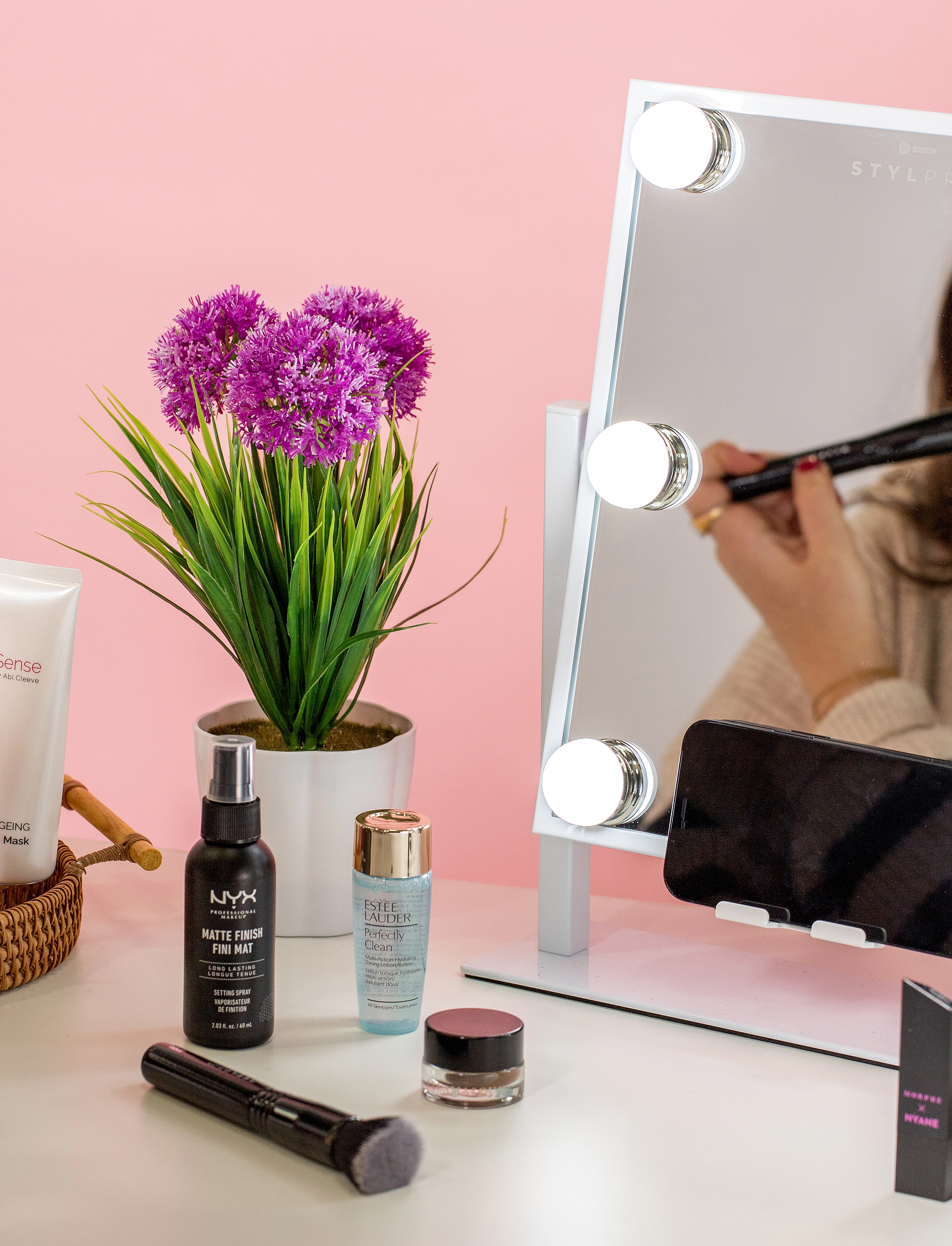 Stylpro Stylpro Glam And Groove Hollywood Vanity Music Mirror, One Size, White, Badeværelsesinteriør > Badeværelsesspejle, Unisex