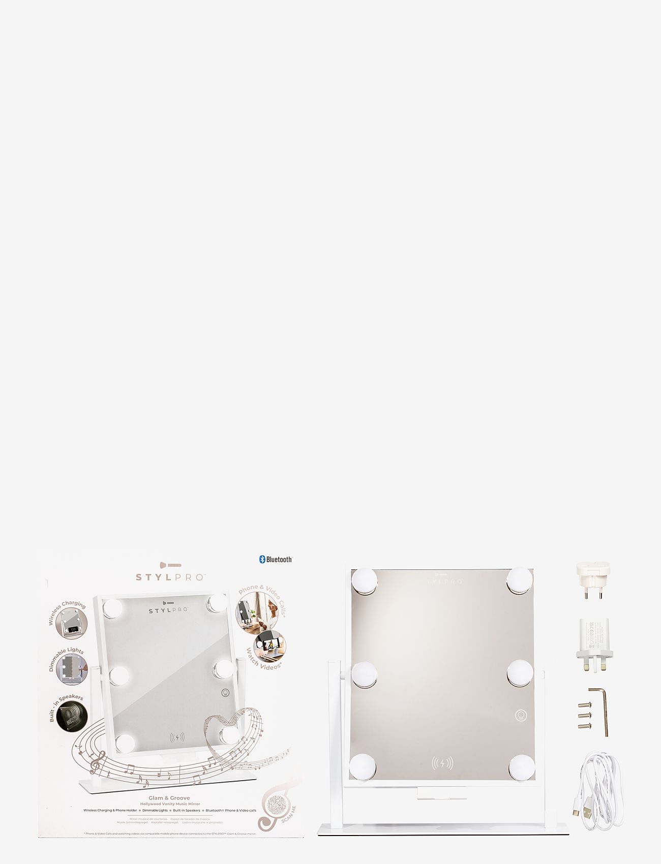 Stylpro - Stylpro Glam and Groove Hollywood Vanity Music Mirror - köp efter pris - white - 3