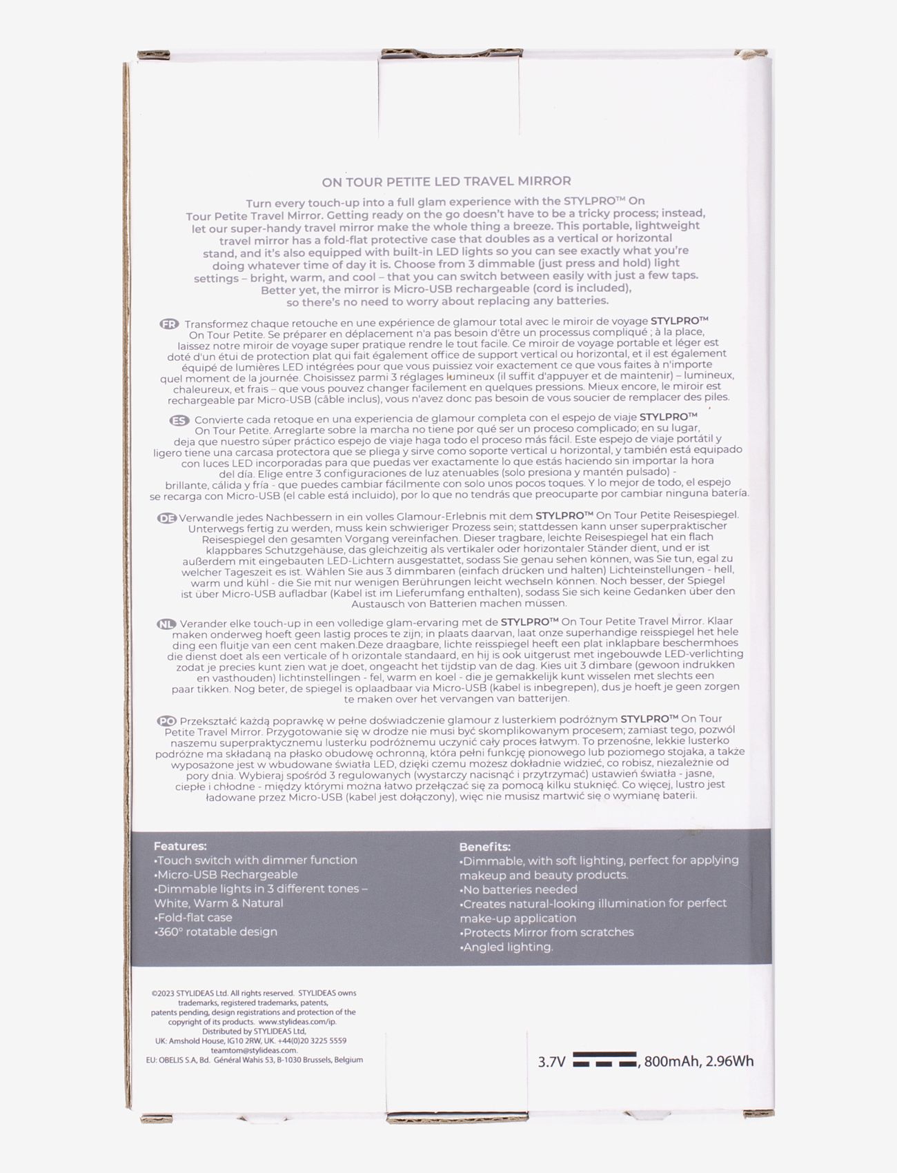 Stylpro - Stylpro On Tour Travel Mirror - beauty tech - pink - 2