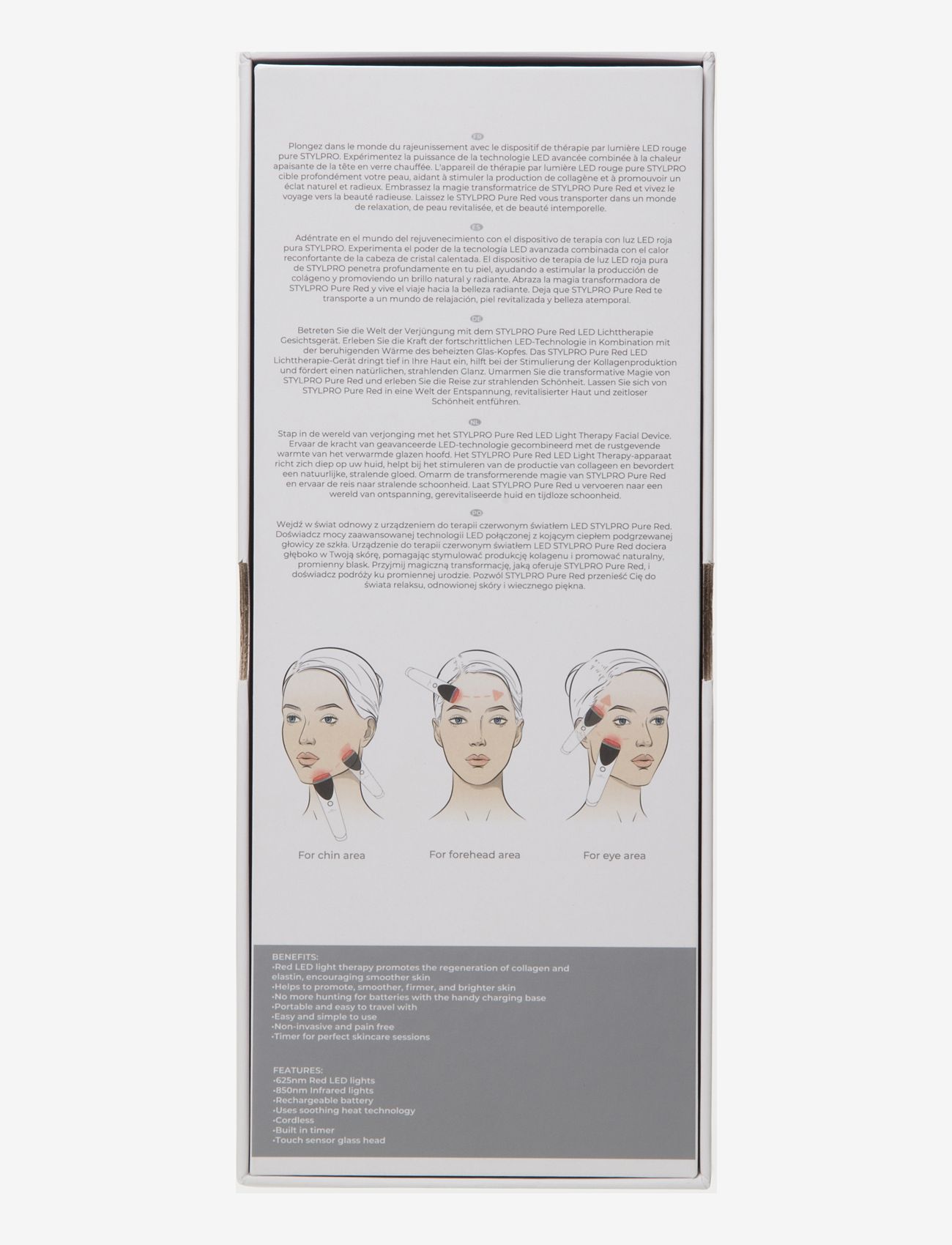 Stylpro - Stylpro Pure Red LED Light Therapy Facial Device - beauty tech - white - 3