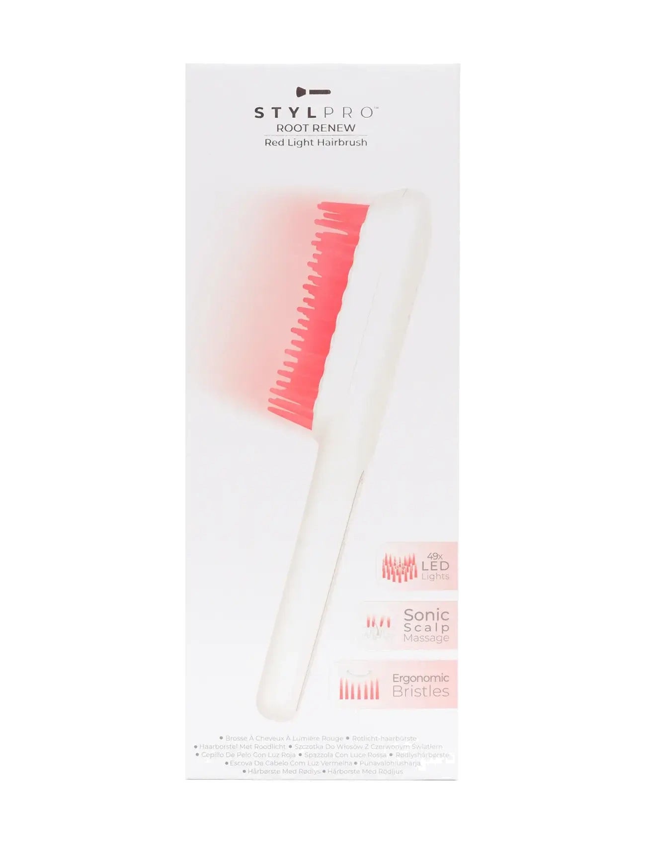 Stylpro - STYLPRO Re-Growth Red Light Hair Brush - varmluftsbørste - white - 1