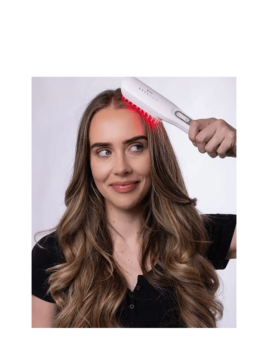 Stylpro - STYLPRO Re-Growth Red Light Hair Brush - föönharjad - white - 2