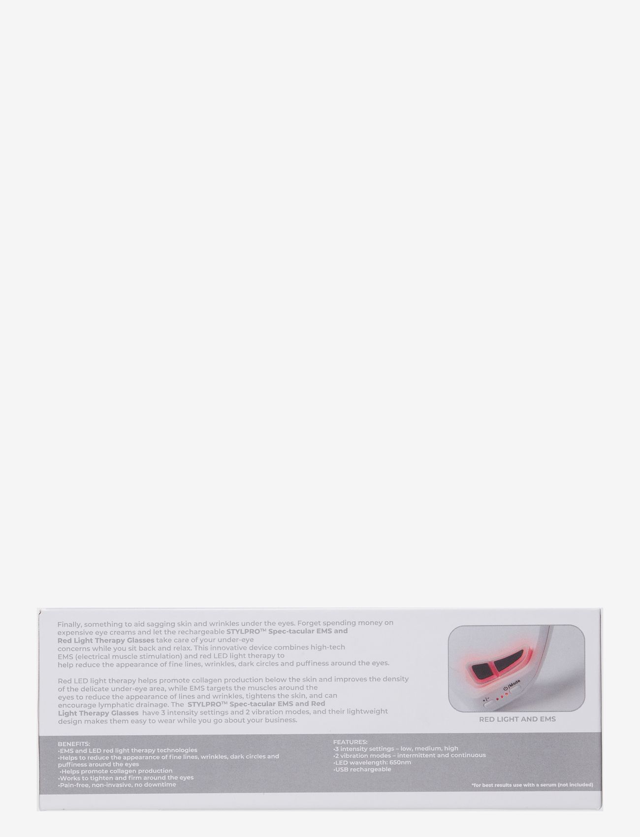 Stylpro - Stylpro Spectacular EMS & Red LED Under Eye Glasses - beauty tech - white - 3