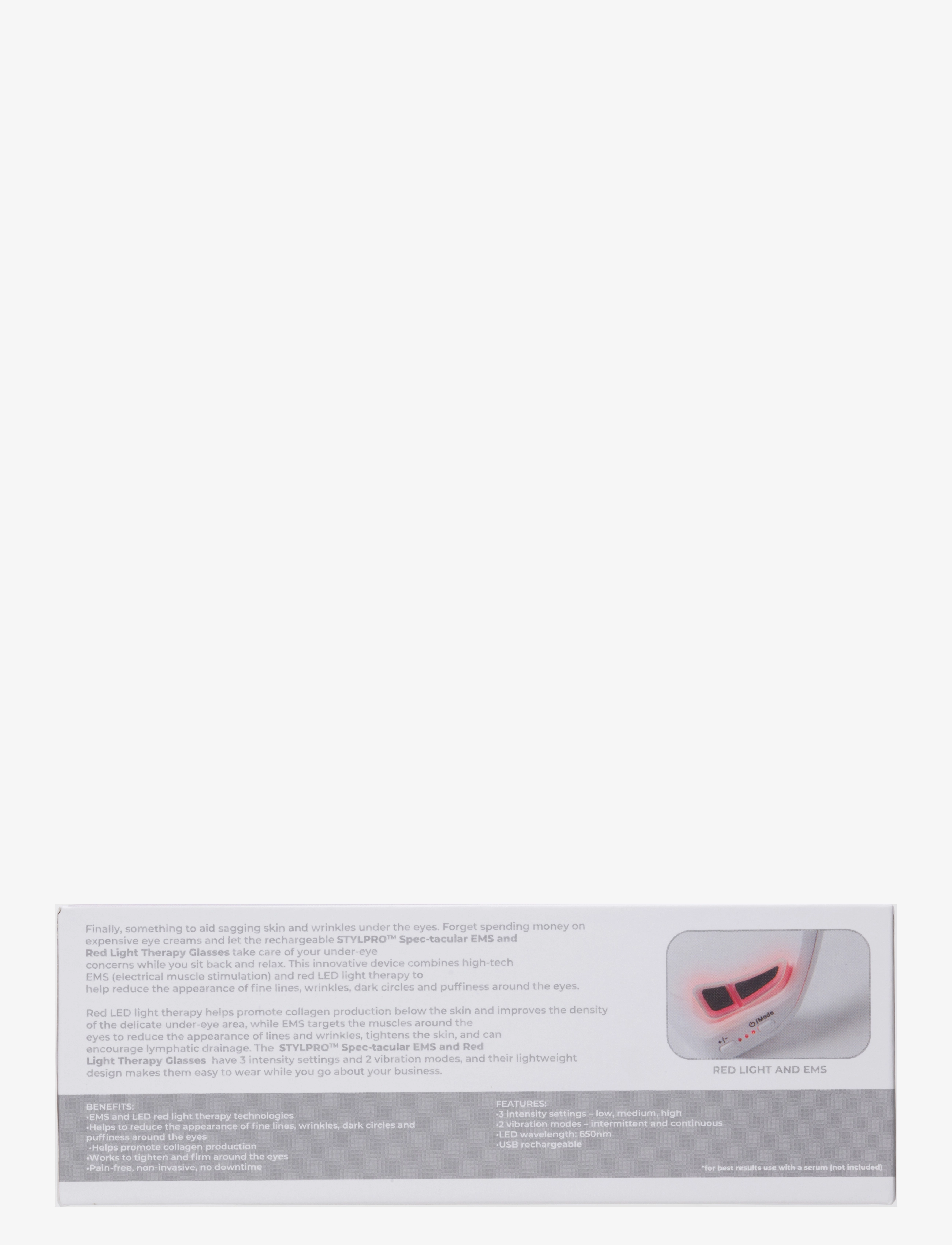 Stylpro - Stylpro Spectacular EMS & Red LED Under Eye Glasses - beauty tech - white - 3