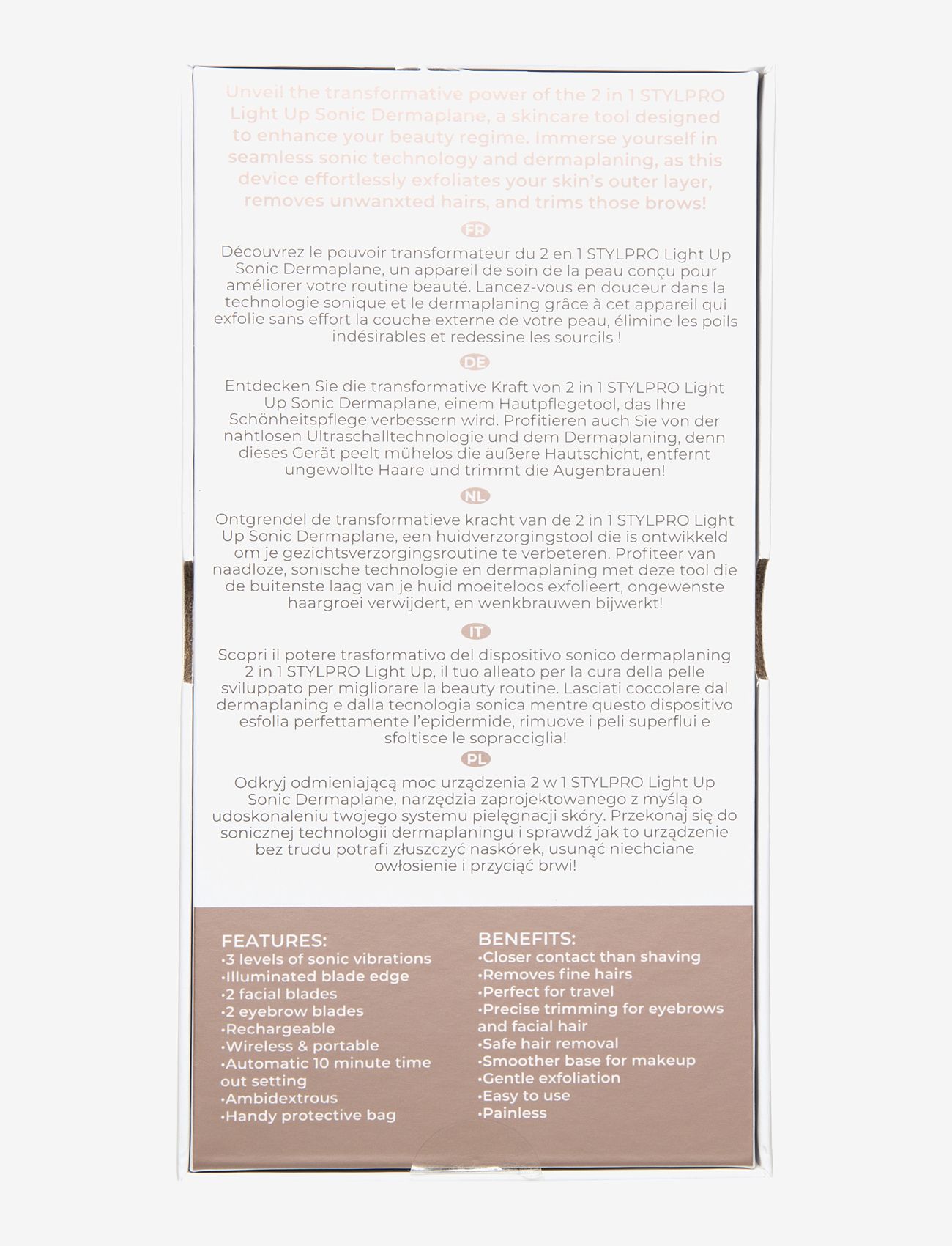 Stylpro - Stylpro Sonic Dermaplane - rakning - white - 2