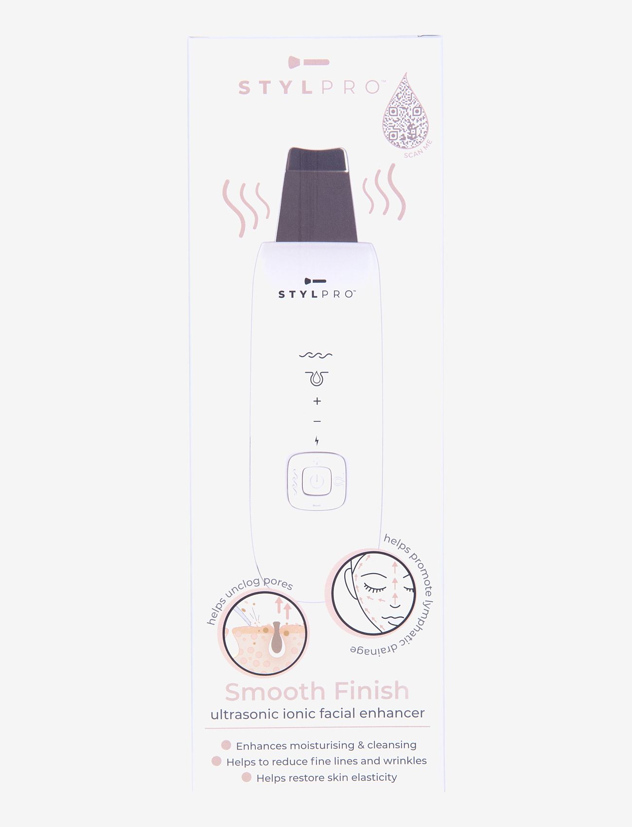 Stylpro - Stylpro Smooth Finish Ultrasonice Ionic Facial Enhancer - beauty tech - white - 2