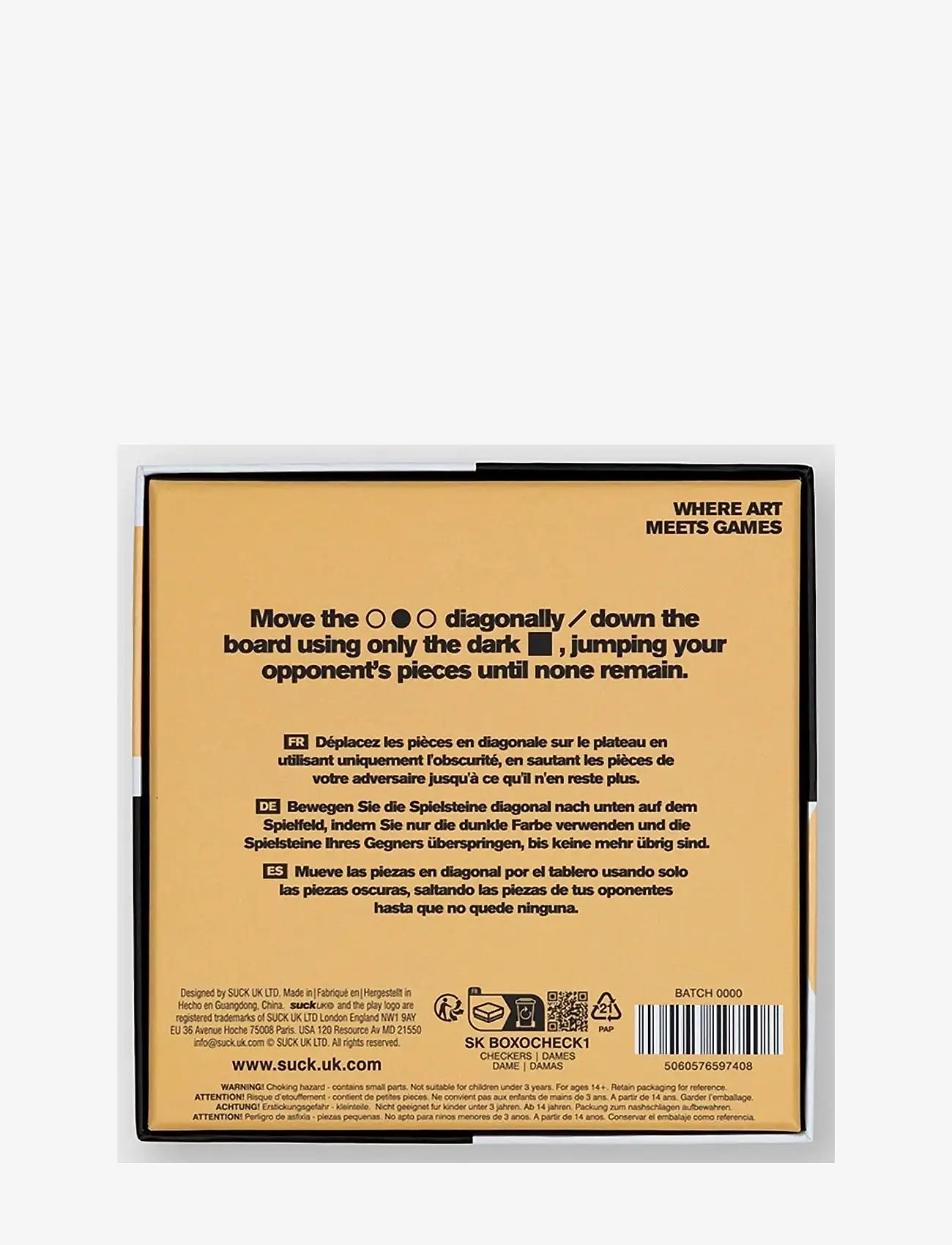 Suck UK - BOXO CHECKERS SET - brettspiele - black - 3