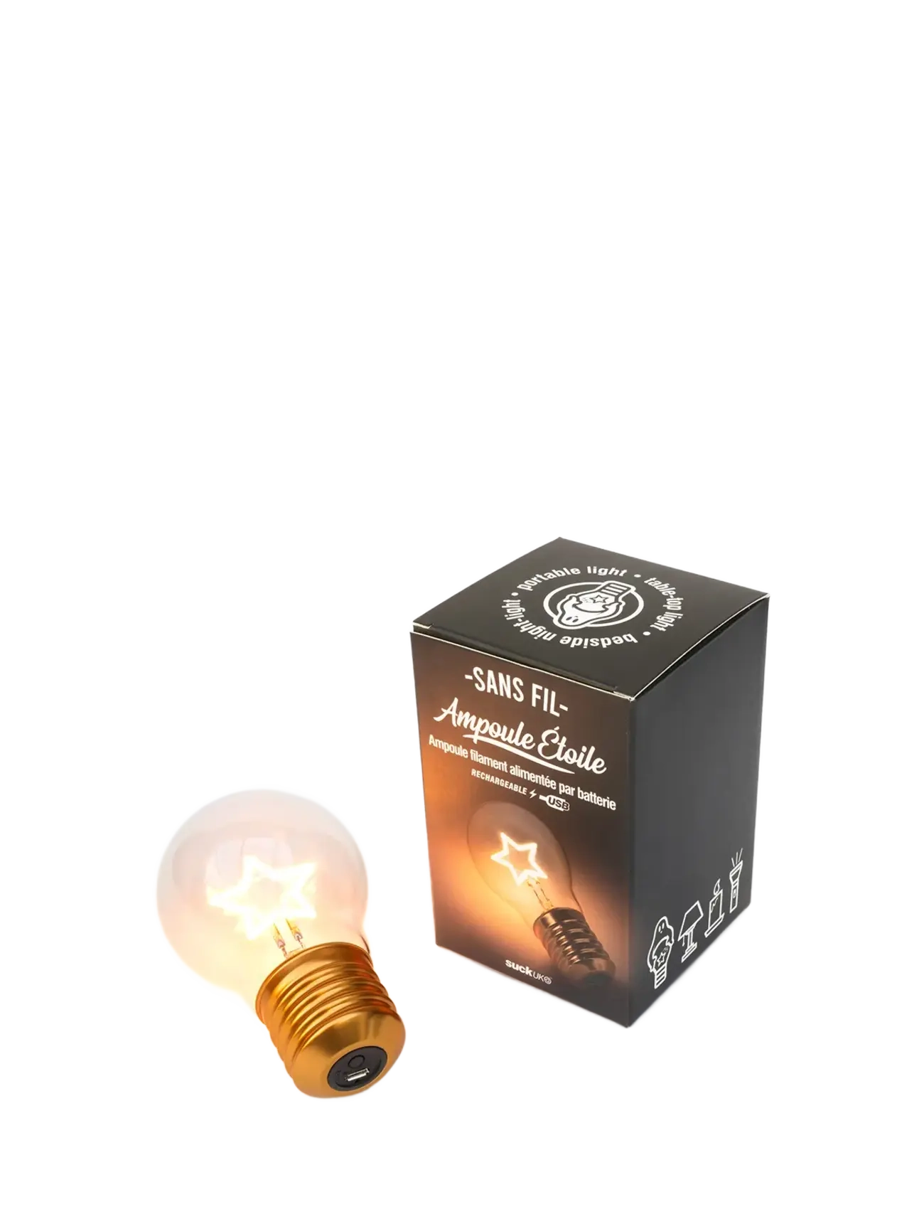 Suck UK Cordless Star Lightbulb - Søster - MULTI / gold