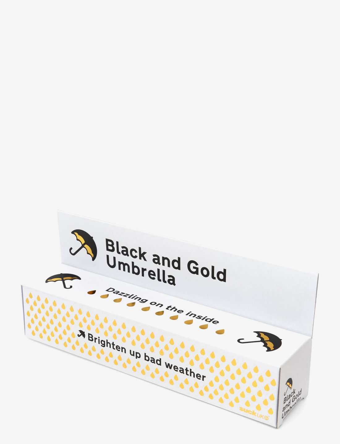 Suck UK - Black & Gold Umbrella - everyday style - black - 3