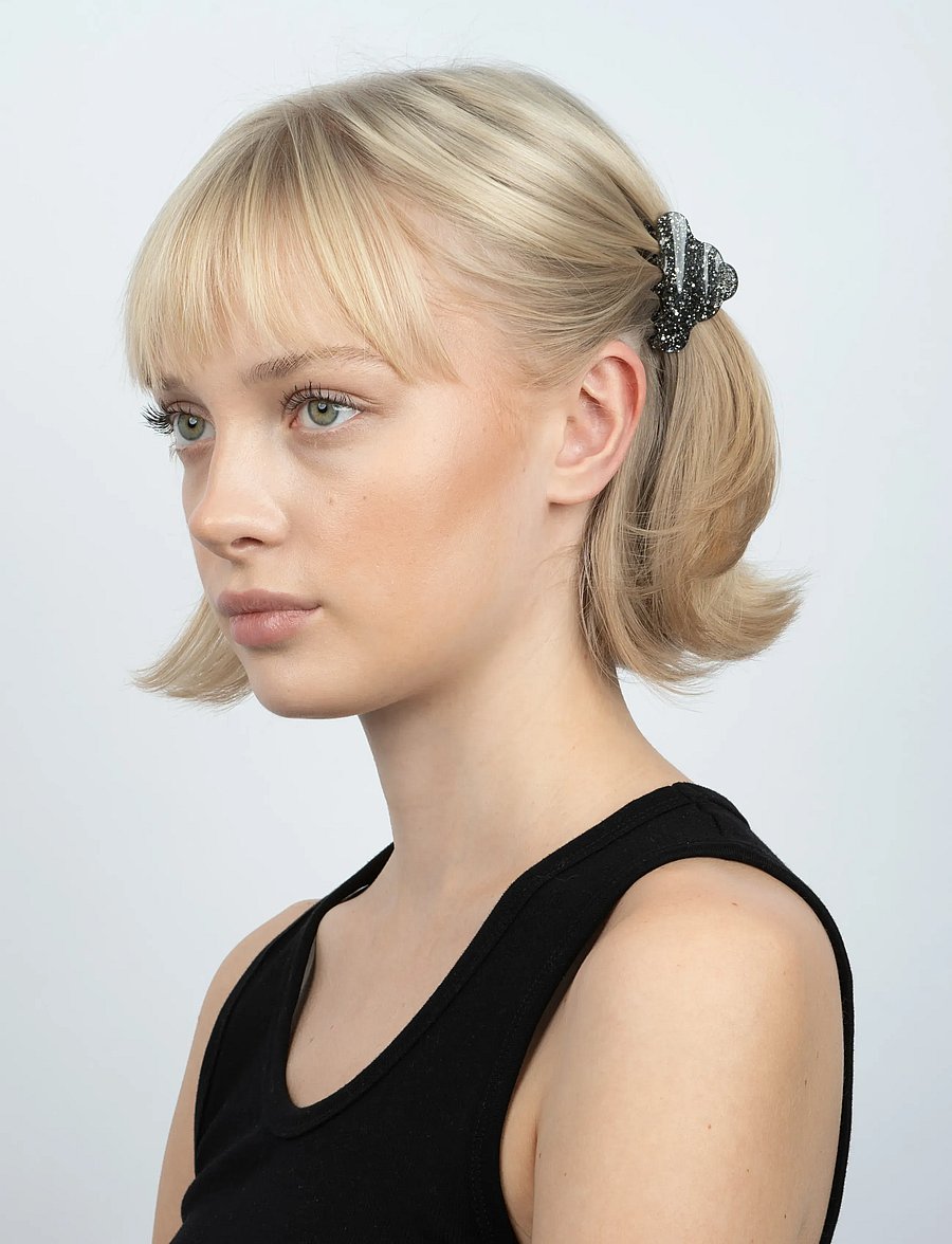 SUI AVA - Lene Glitter Mini - hårklemmer - black diamond - 0