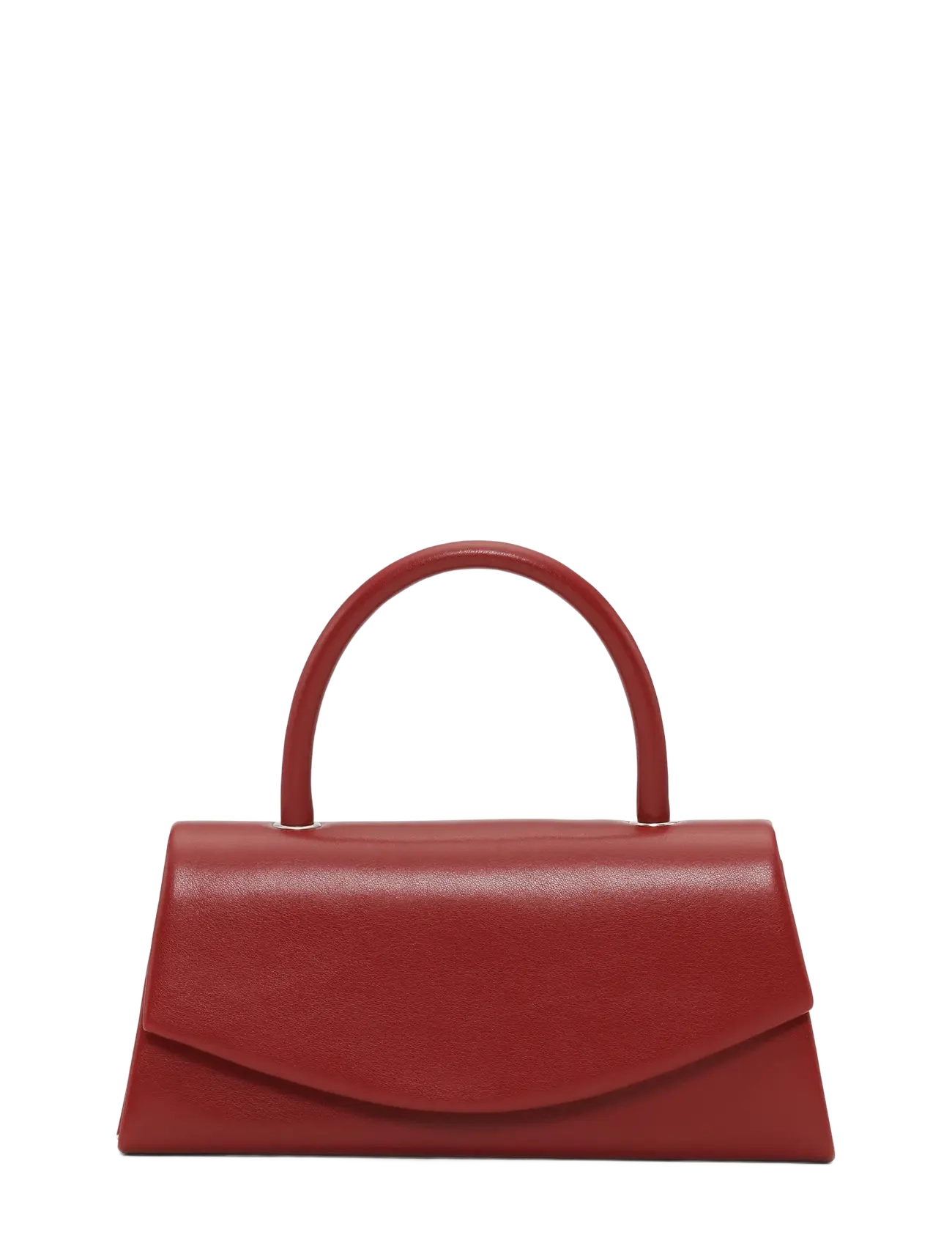 Overlapping Closure Handbag - BURGUNDY