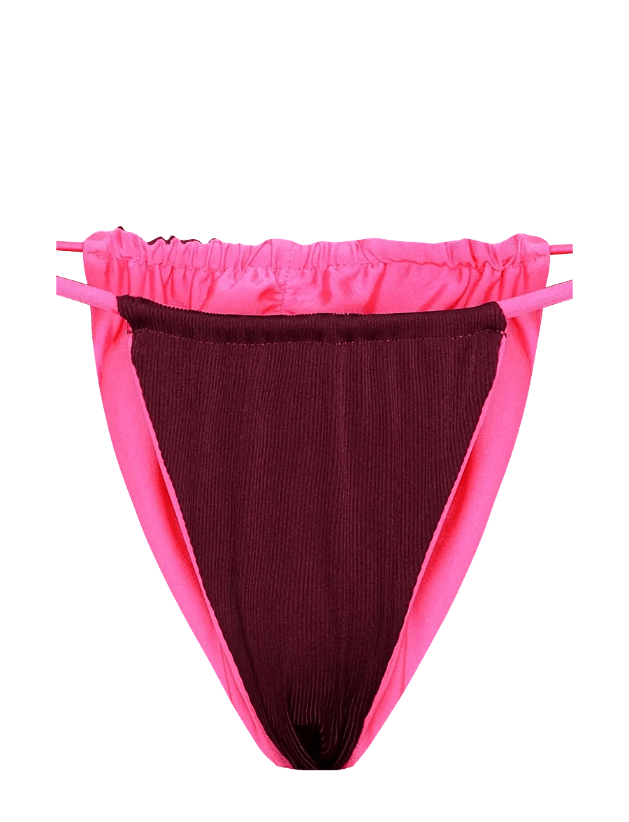 SUI AVA - Waverly Bikini Tanga - side tie bikinitrosor - pink/bordeaux - 3