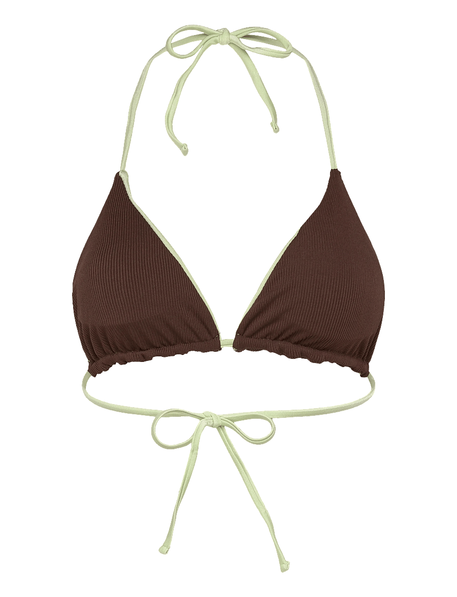 SUI AVA - Waverly Bikini Top - triangle bikinis - mint/brown - 2