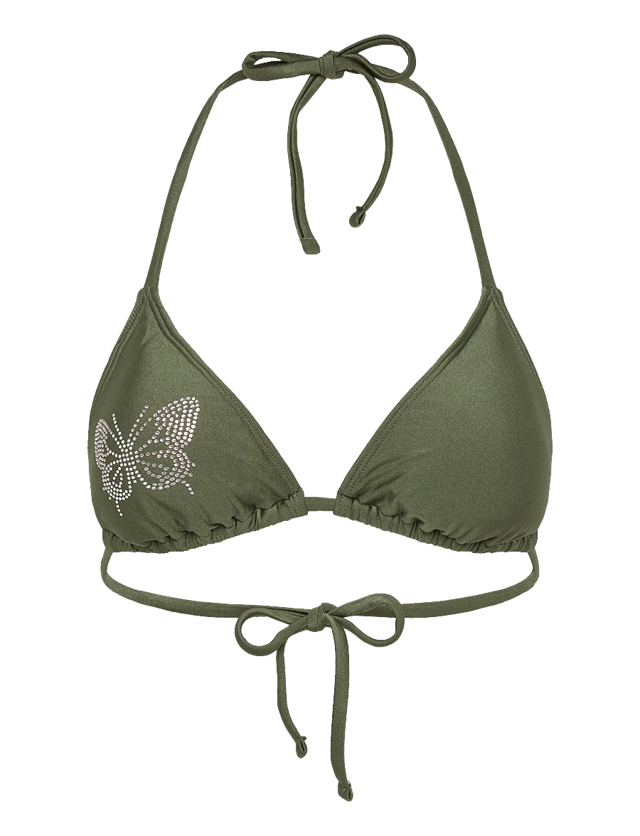 SUI AVA - Butterfly Bikini Top - kolmnurksed bikiinid - army - 1