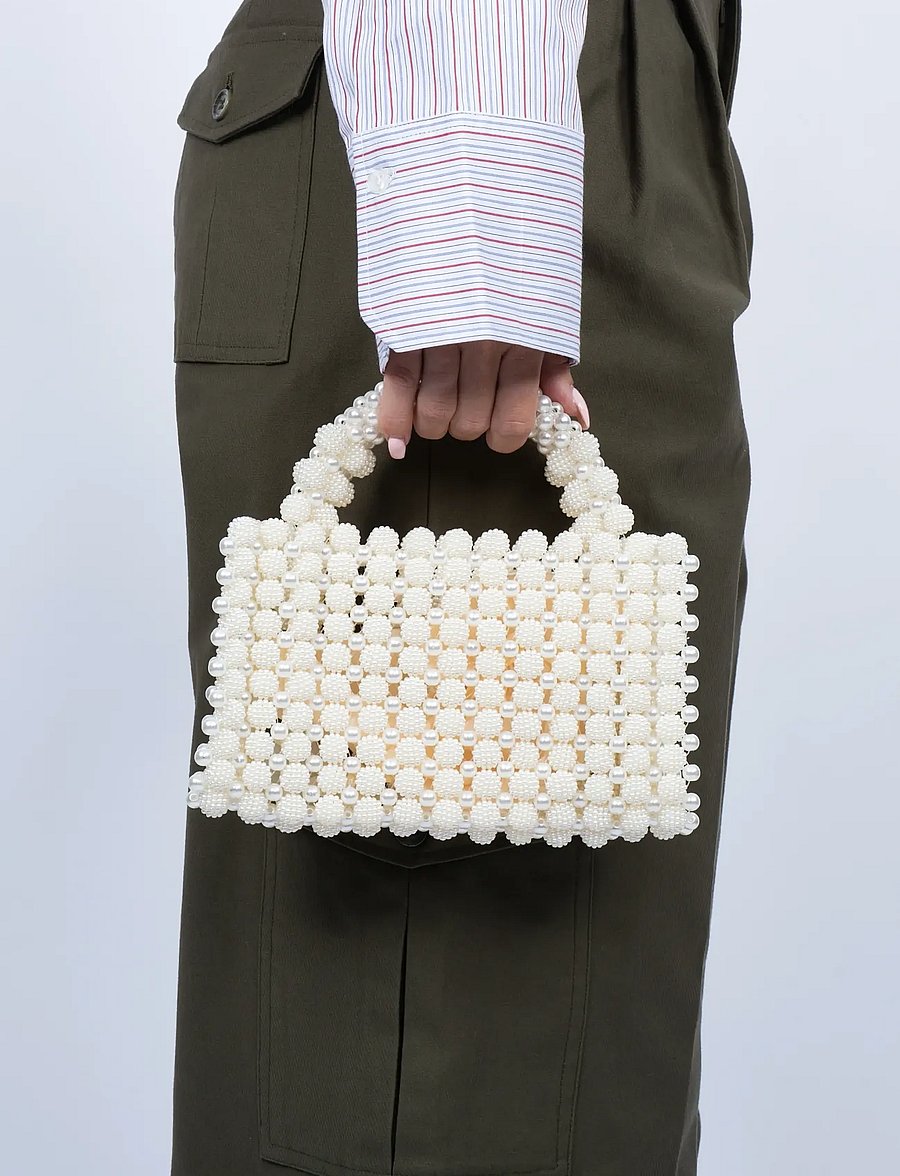SUI AVA - Handmade Pearl Bag - white - 0