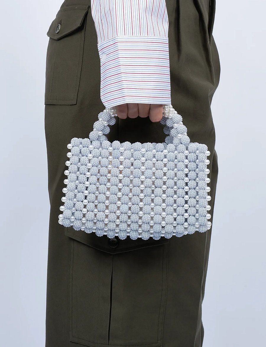 SUI AVA - Handmade Pearl Bag - blue - 0