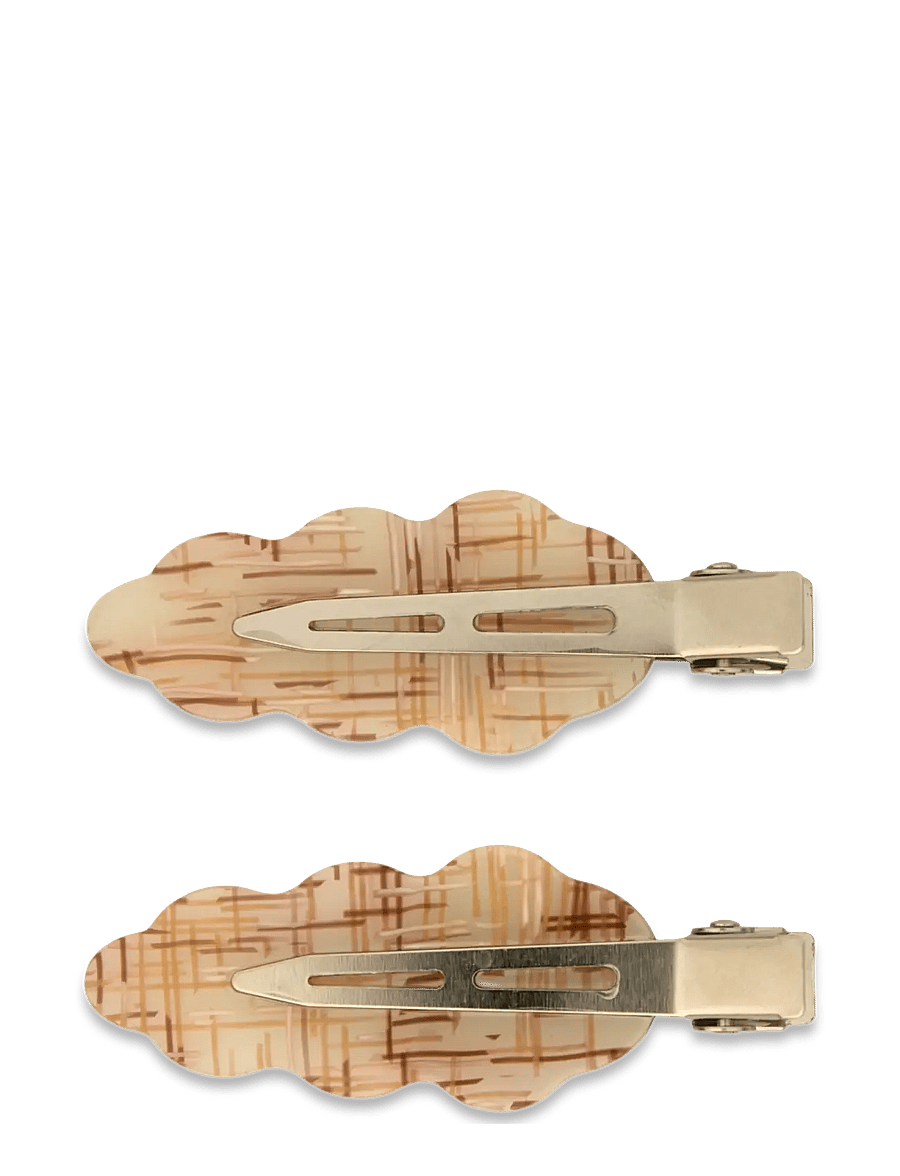 SUI AVA - Wavy Oak Clip // 2 pcs - juukseklambrid - brown - 1