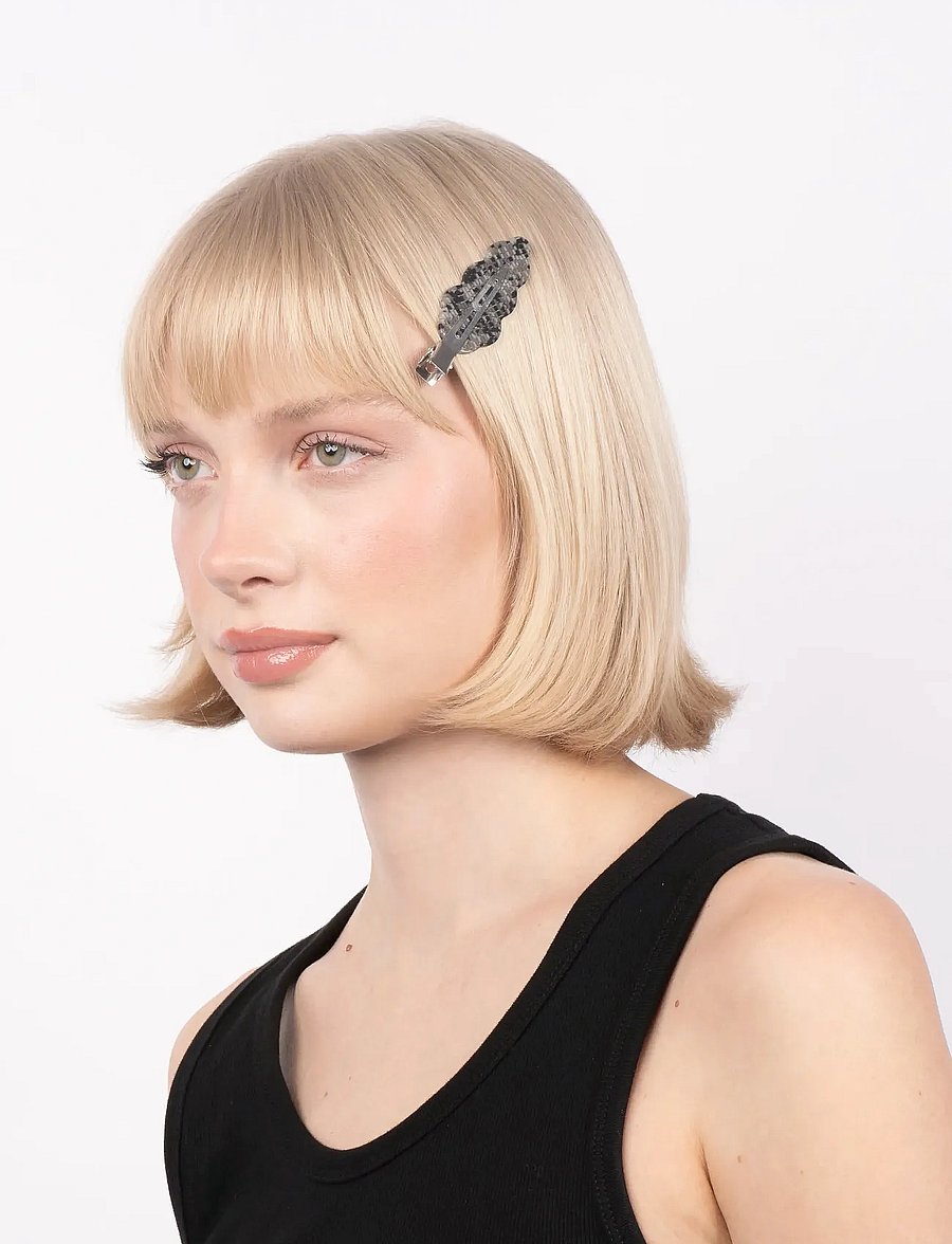SUI AVA - Wavy Oak Clip // 2 pcs - juukseklambrid - grey - 0