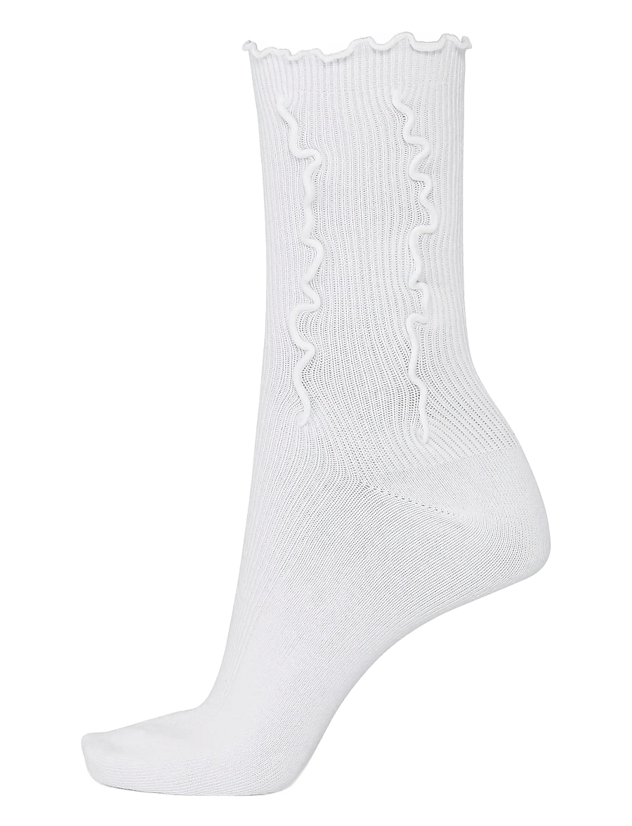 SUI AVA - Ruffle Socks - vanliga strumpor - white - 1