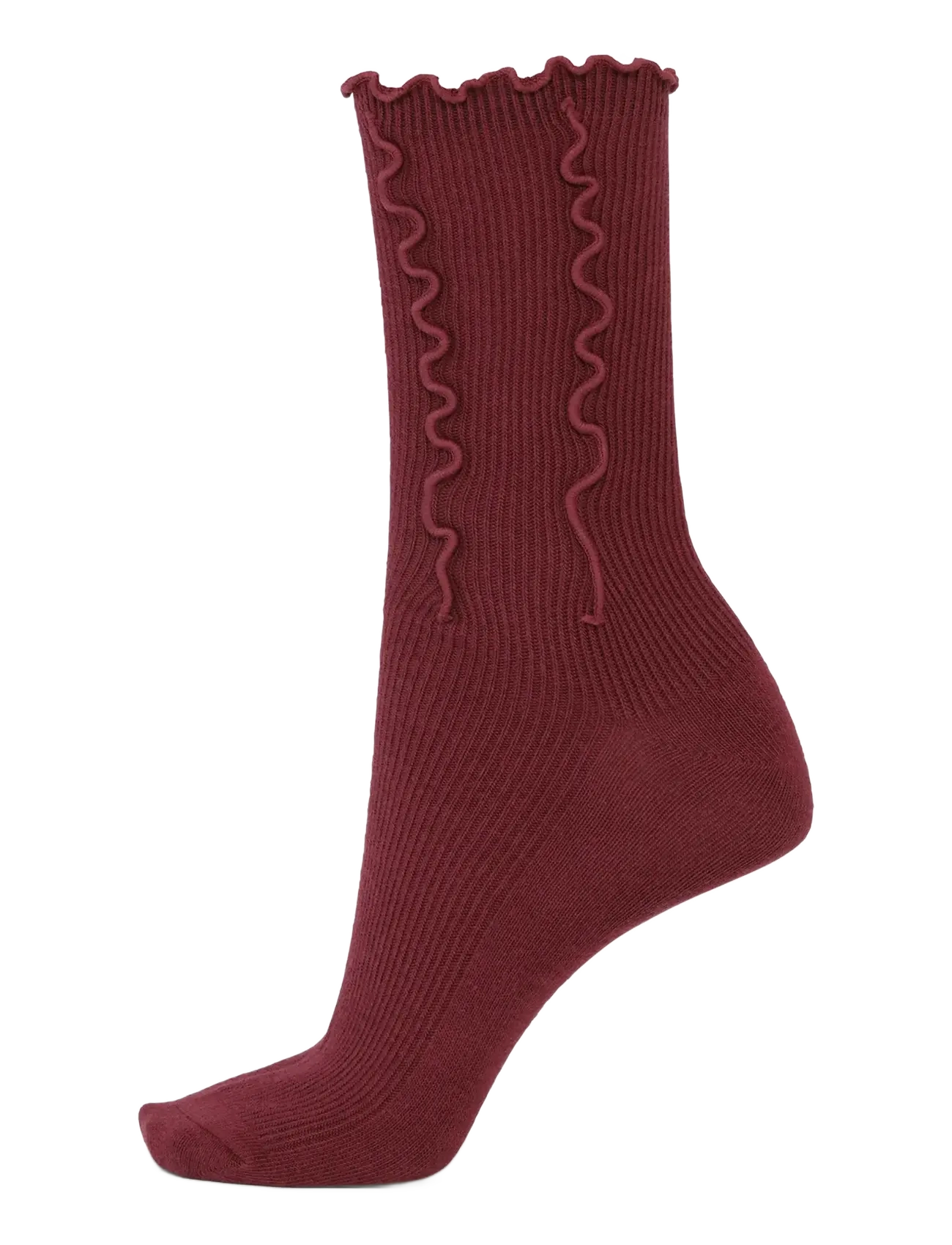 SUI AVA Ruffle Socks - SUI AVA - BURGUNDY / burgundy