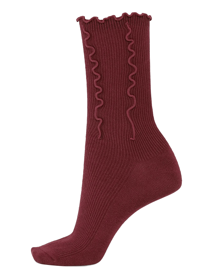 SUI AVA - Ruffle Socks - klassikalised sokid - burgundy - 1