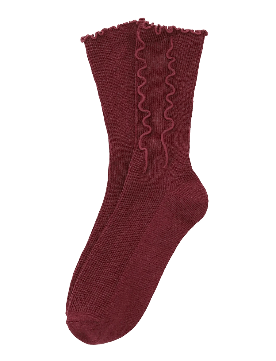 SUI AVA - Ruffle Socks - klassikalised sokid - burgundy - 2