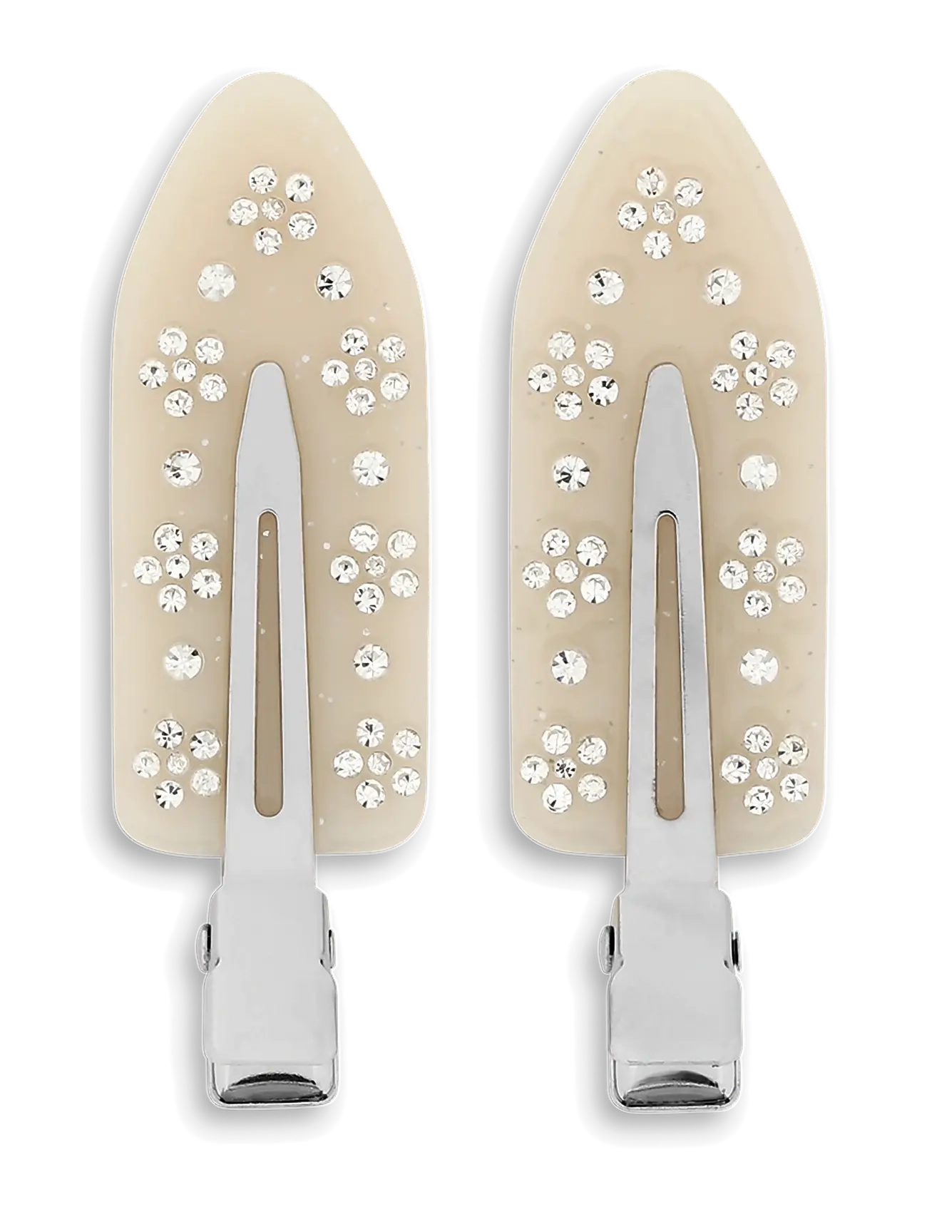 SUI AVA No Crease Flower Crystal Clips // 2 pcs - Accessoarer - WHITE / white
