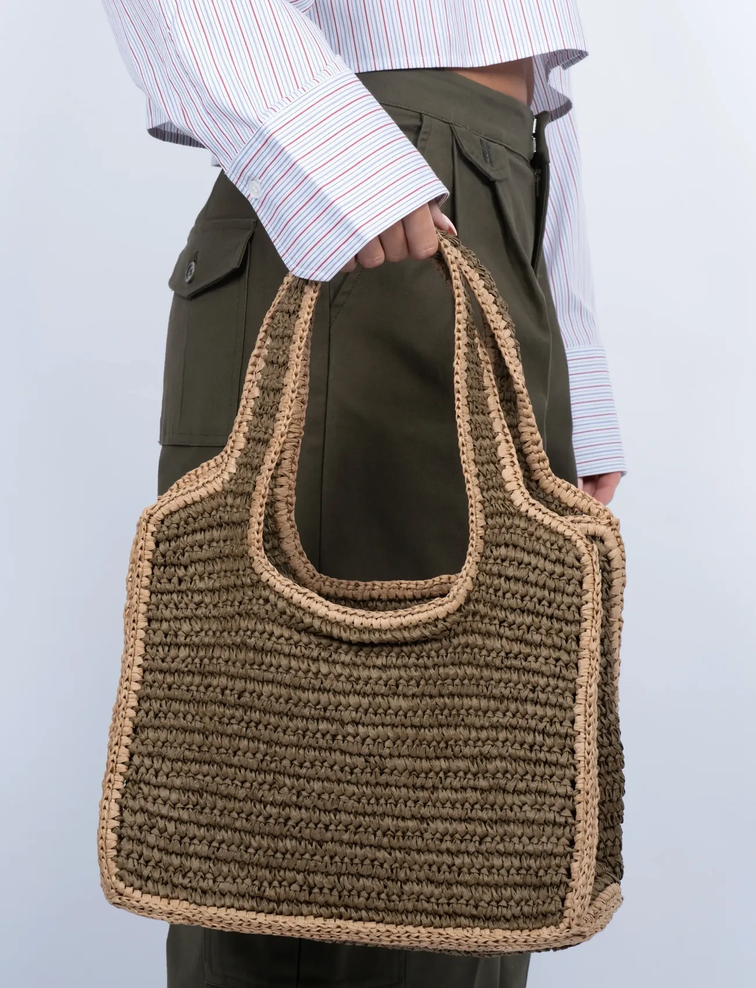 SUI AVA Waffle Cloud Bag, Kvinder, Vævet Indkøbstaske, Brun, Str: ONE SIZE