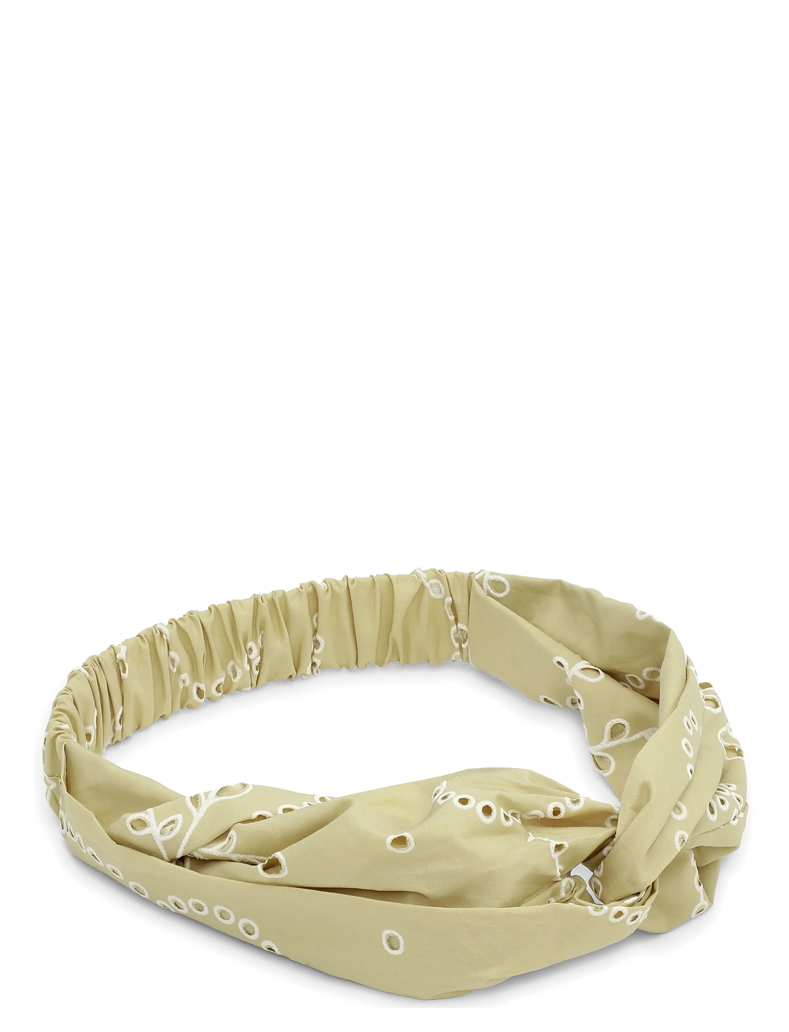 Floral Broderie Twist Headband - PISTACHIO