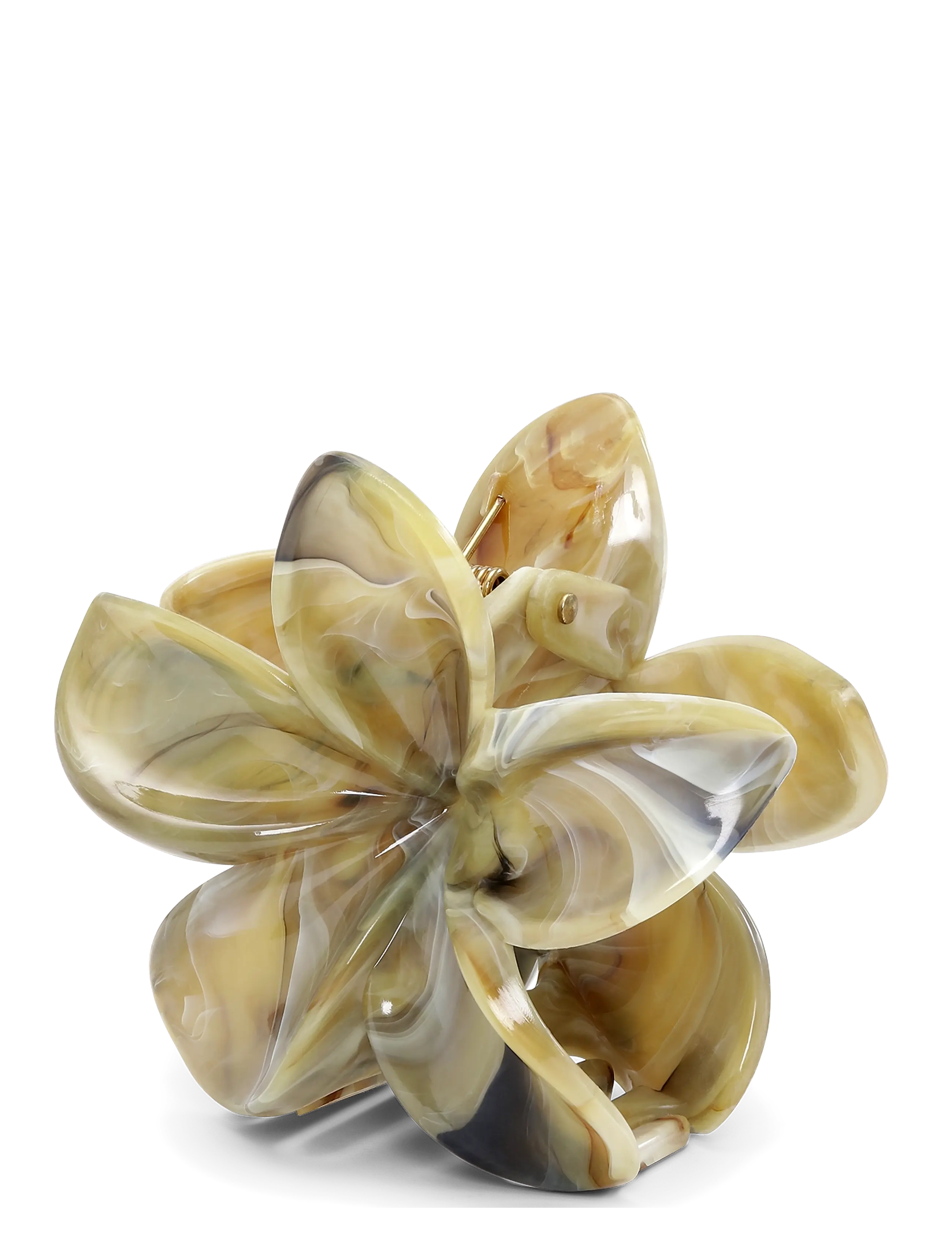 SUI AVA Plumeria Marble Big, BIG, Cream, Hårtilbehør > Hårkløer, Dame
