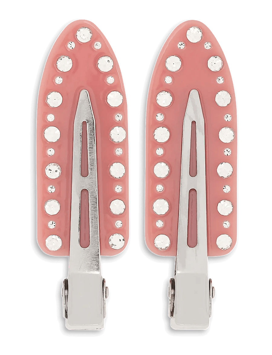 SUI AVA - No Crease Crystal Clips // 2 pcs - haarspangen - pink - 0