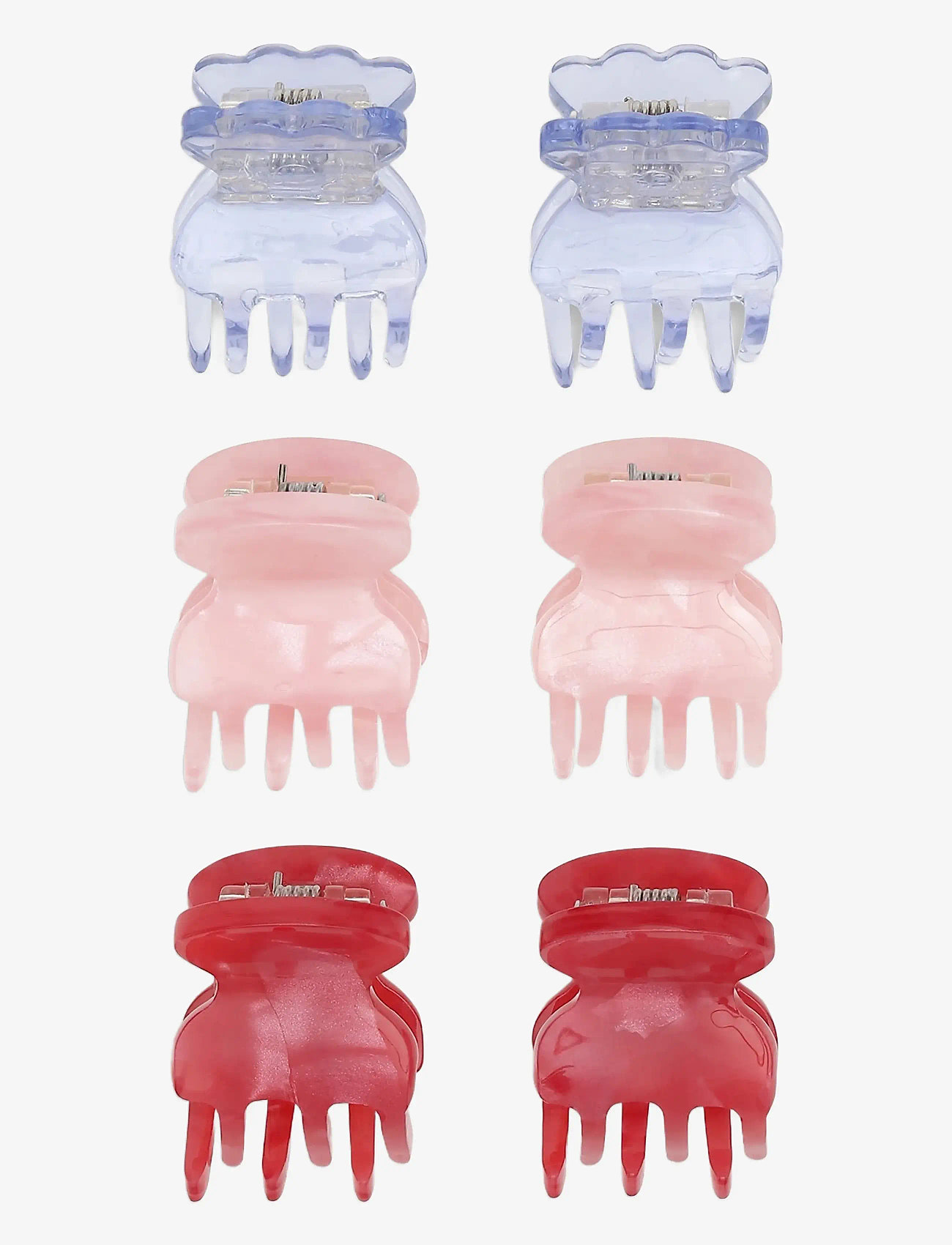 SUI AVA - 6-pack Tiny Bisou Claws - hårklemmer - red // blue // pink - 0