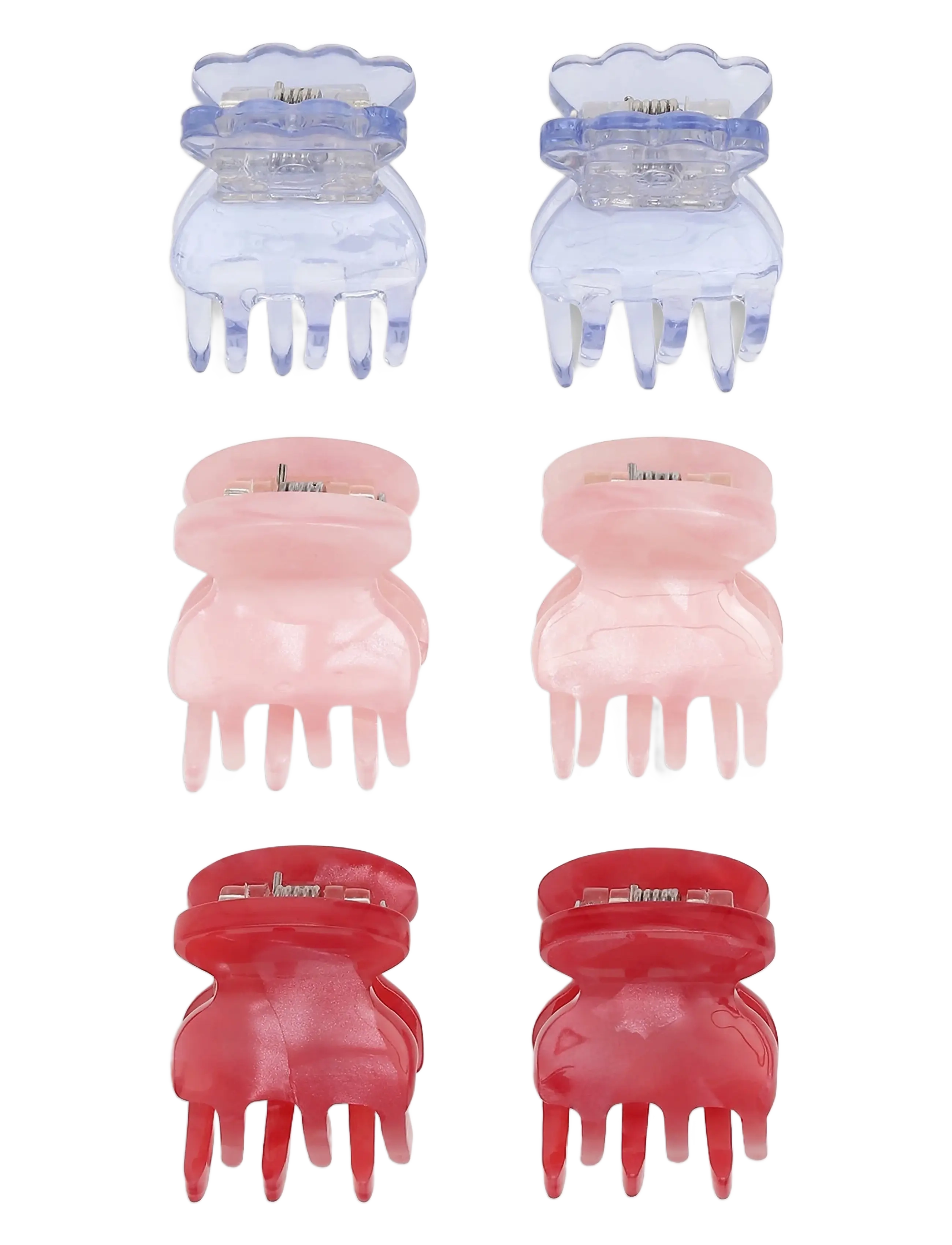 SUI AVA 6-pack Tiny Bisou Claws - Haarschmuck - RED // BLUE // PINK / multi