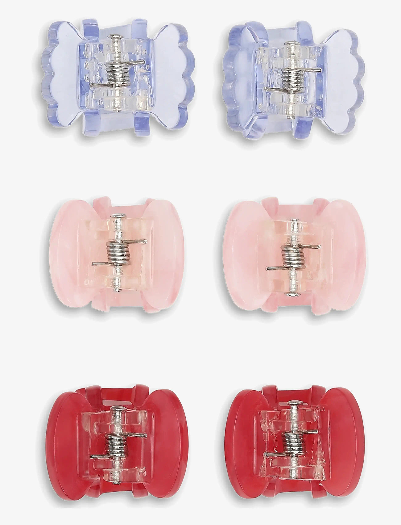 SUI AVA - 6-pack Tiny Bisou Claws - hårklemmer - red // blue // pink - 1
