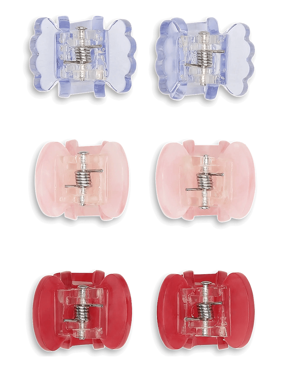 SUI AVA - 6-pack Tiny Bisou Claws - hårklemmer - red // blue // pink - 1