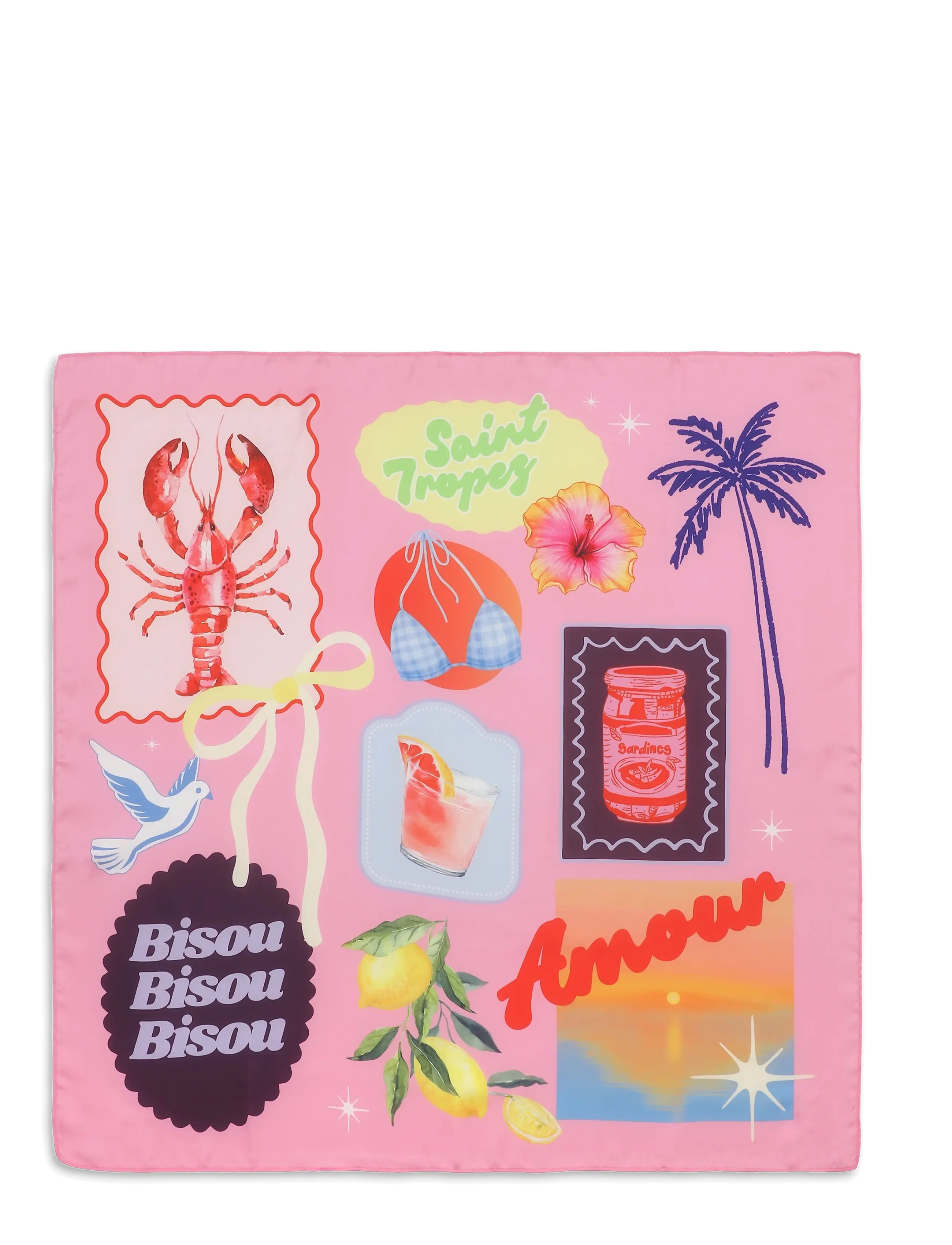 SUI AVA All The Vibes Scarf - Schals - MULTI / pink/rose