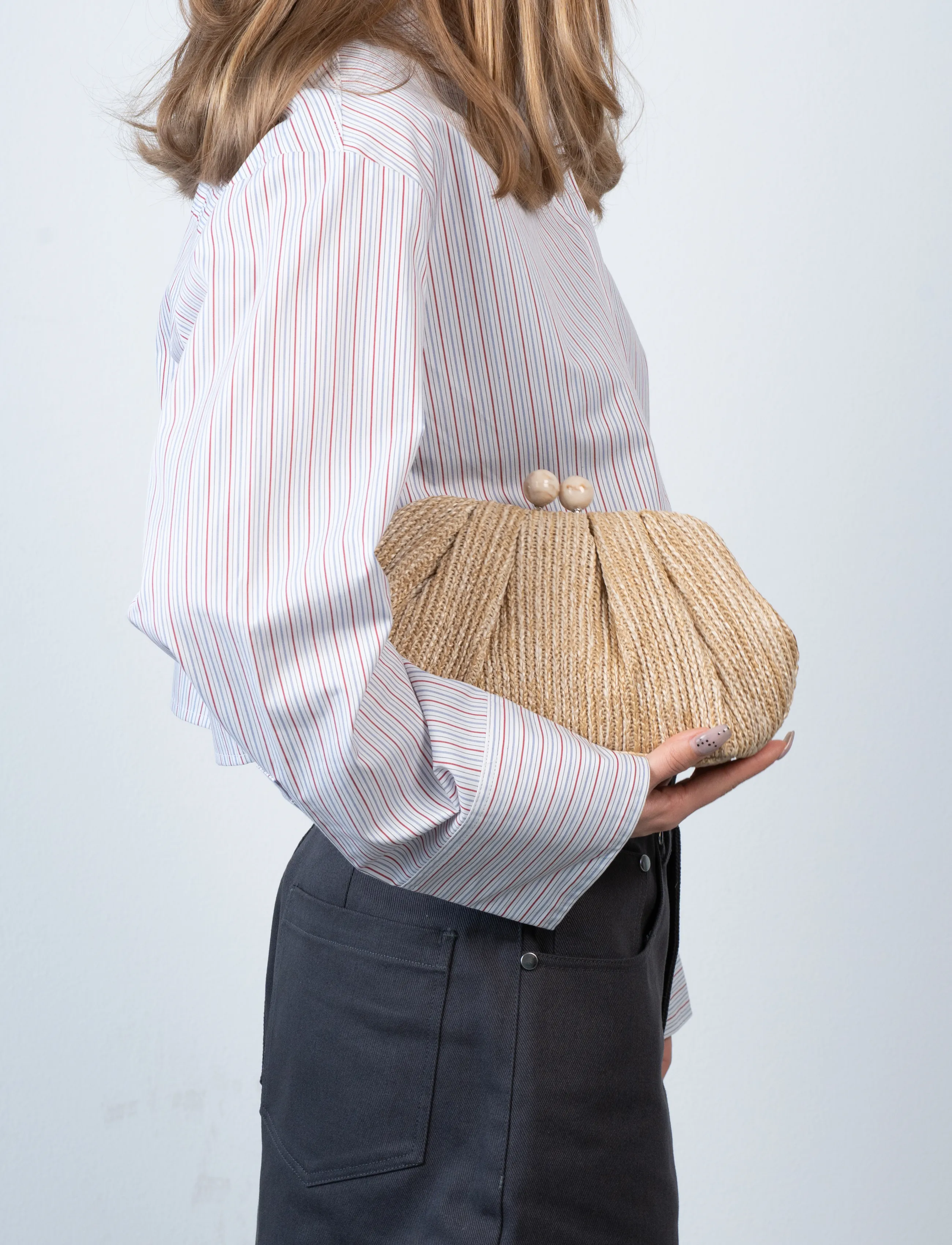 SUI AVA Saint Tropez Clutch, One Size, Beige, Tasker > Clutches, Dame