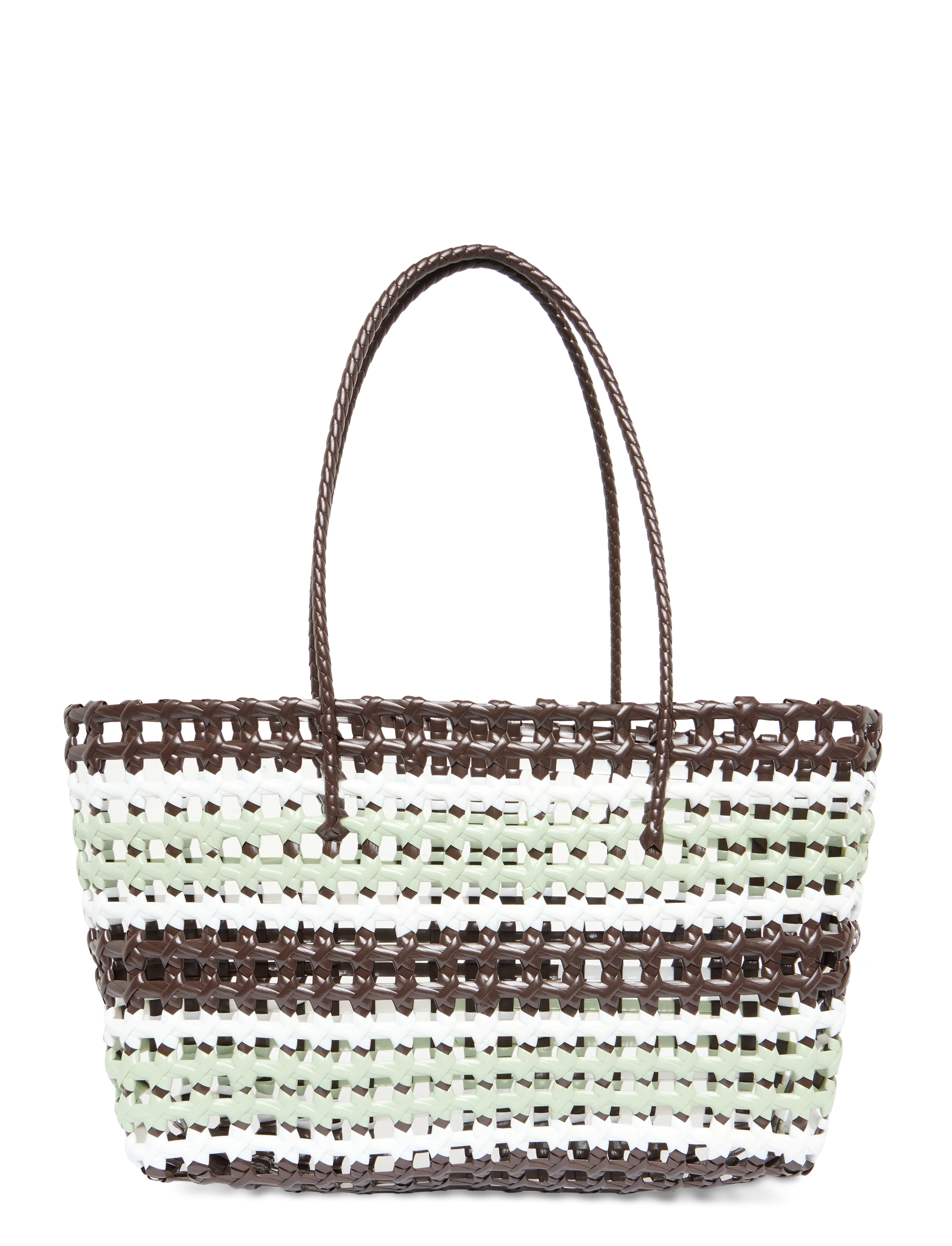 SUI AVA Kaya Woven Tote Big - Beach bags - BROWN STRIPED / brown