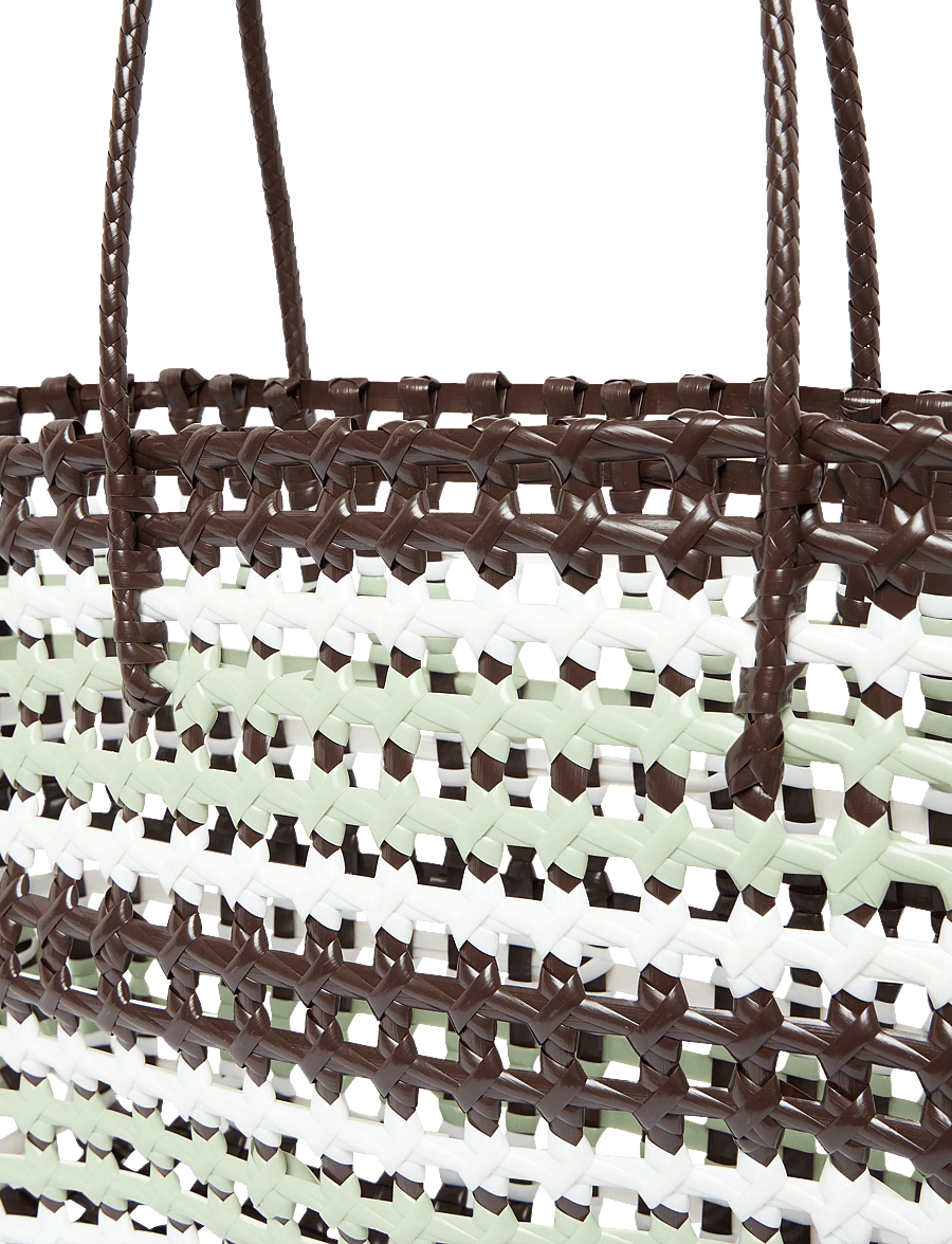 SUI AVA - Kaya Woven Tote Big - tote bags - brown striped - 2