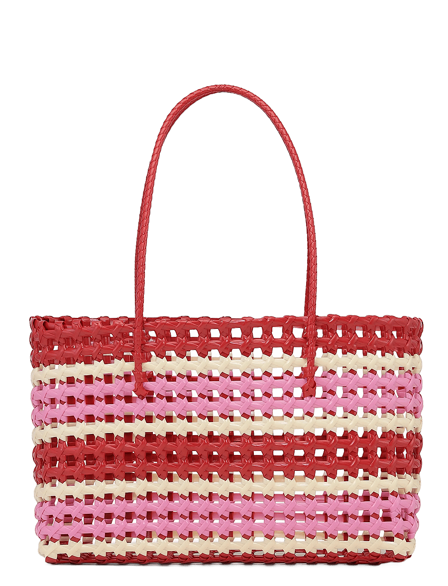 SUI AVA - Kaya Woven Tote Big - kandekotid - pink striped - 1