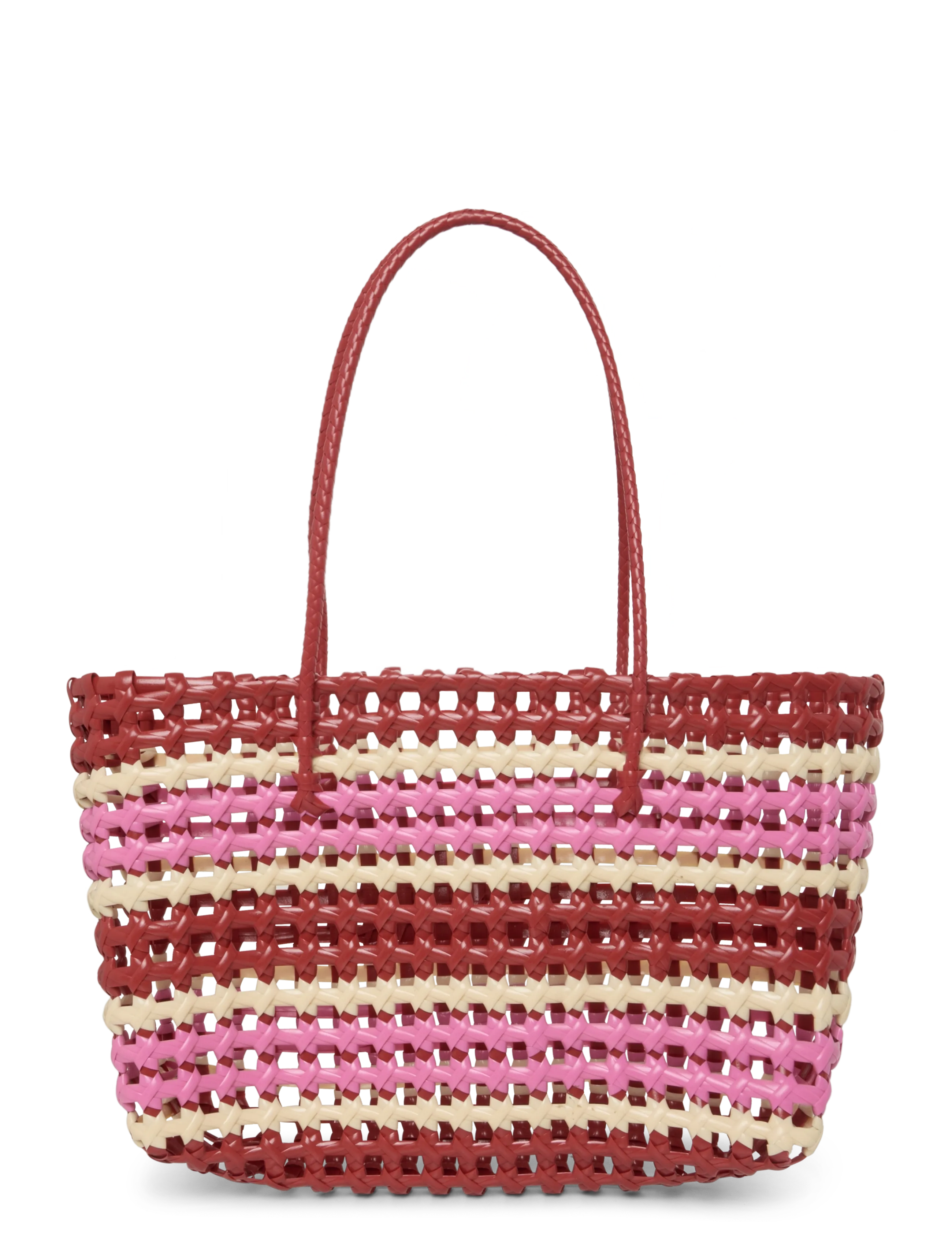 SUI AVA - Kaya Woven Tote Big - pink striped - 2